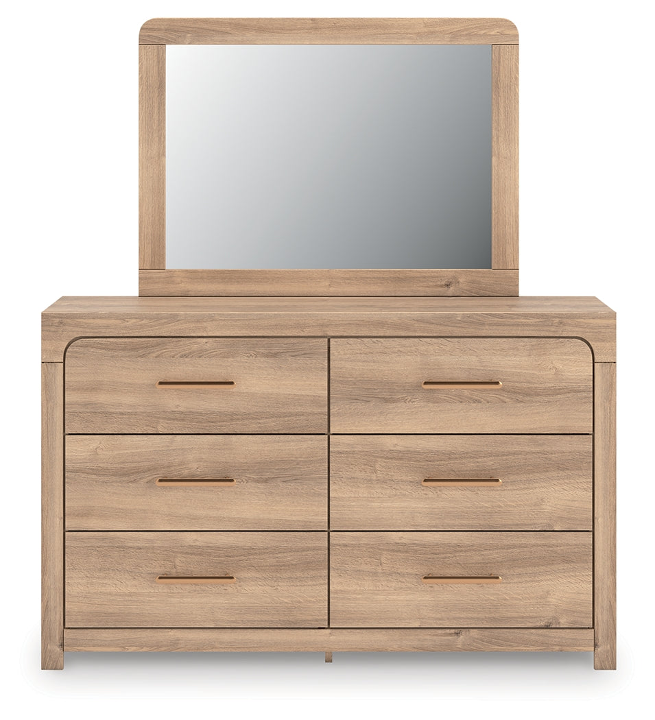 Floridian Furniture - Ashley Furniture - Kinlanni Bedroom - Dresser and Mirror / Tan - PCB1360B1