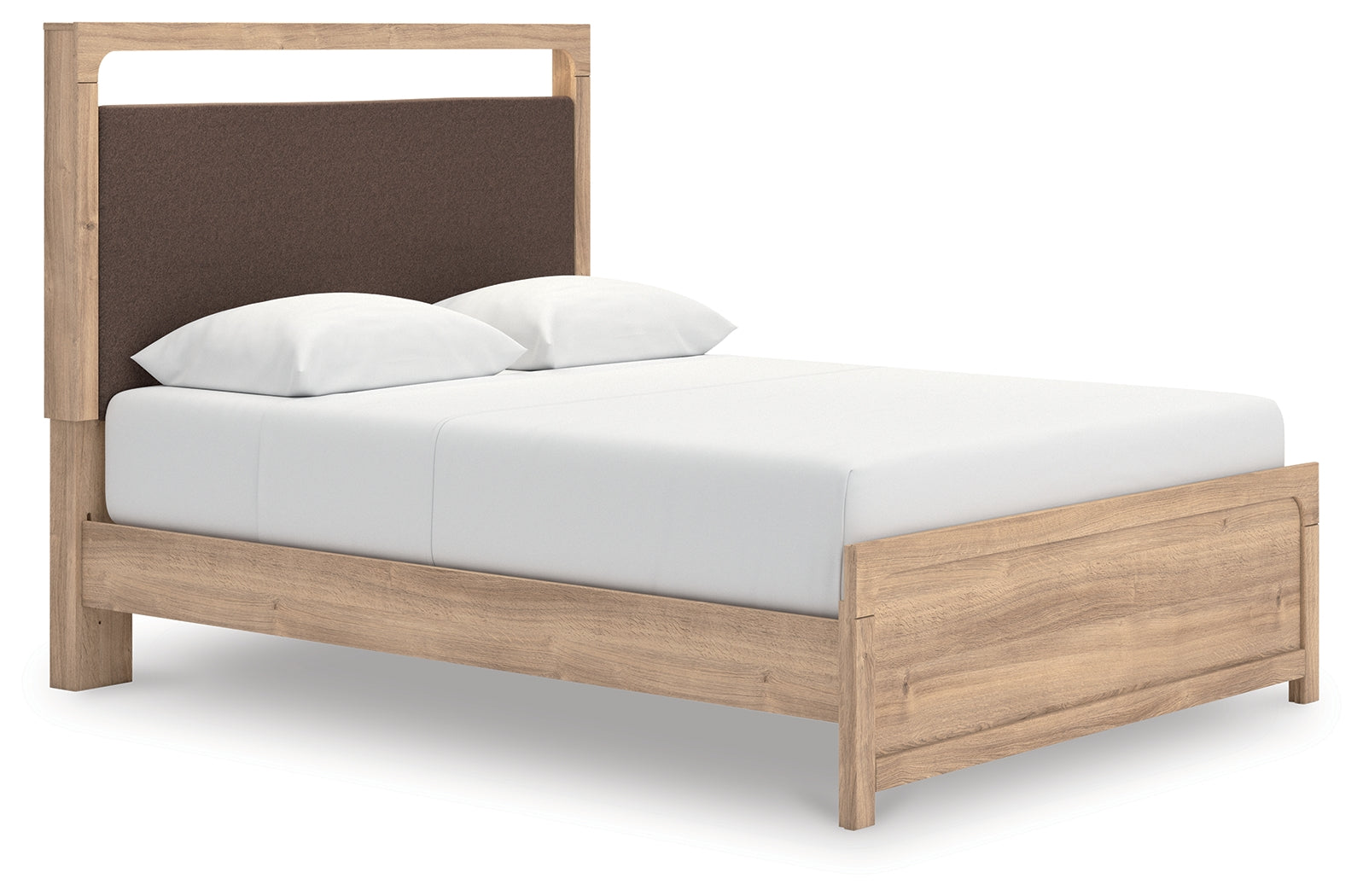 Floridian Furniture - Ashley Furniture - Kinlanni Bedroom - Queen Upholstered Platform Bed / Tan - PCB1360B10