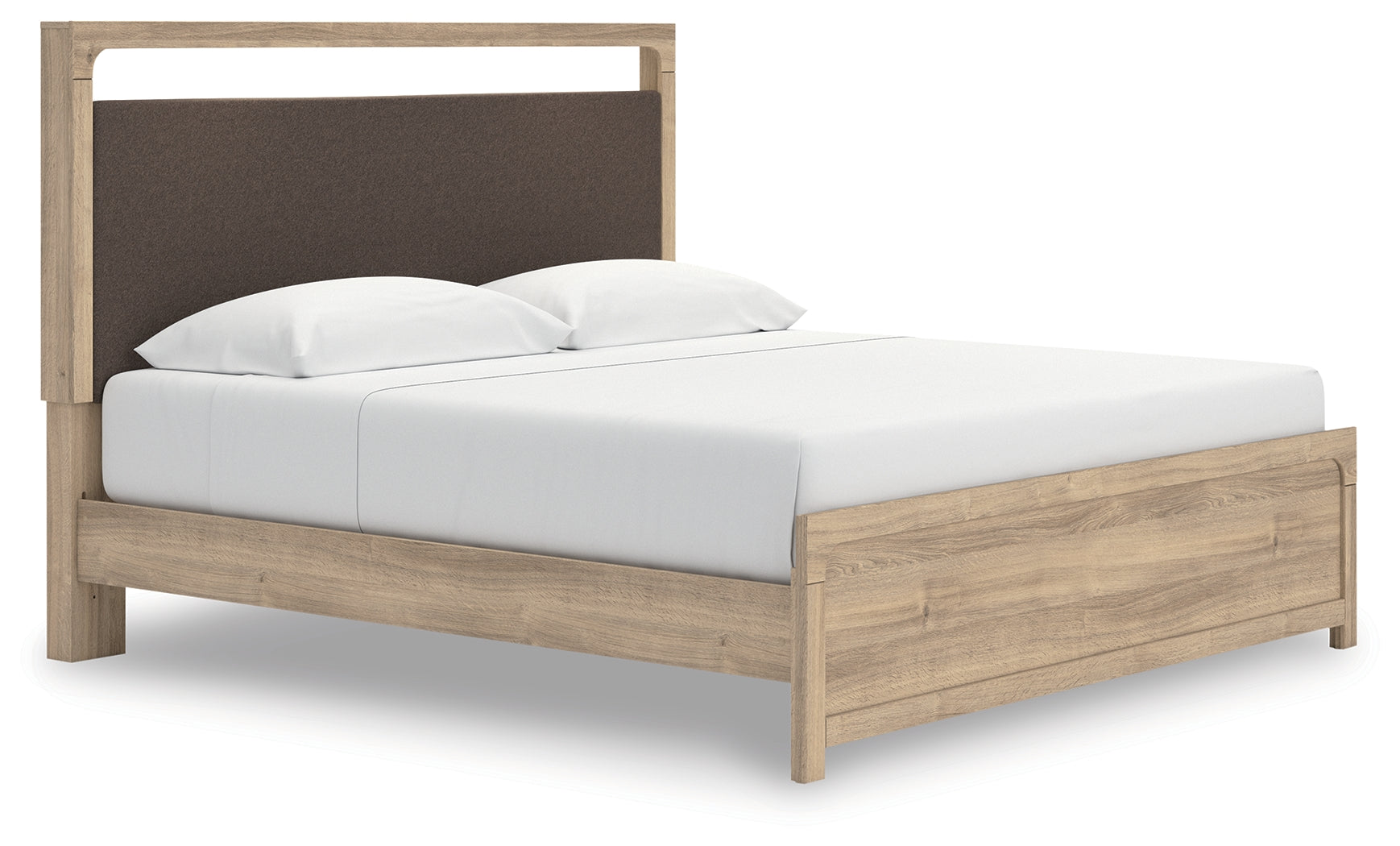 Floridian Furniture - Ashley Furniture - Kinlanni Bedroom - King Upholstered Platform Bed / Tan - PCB1360B16