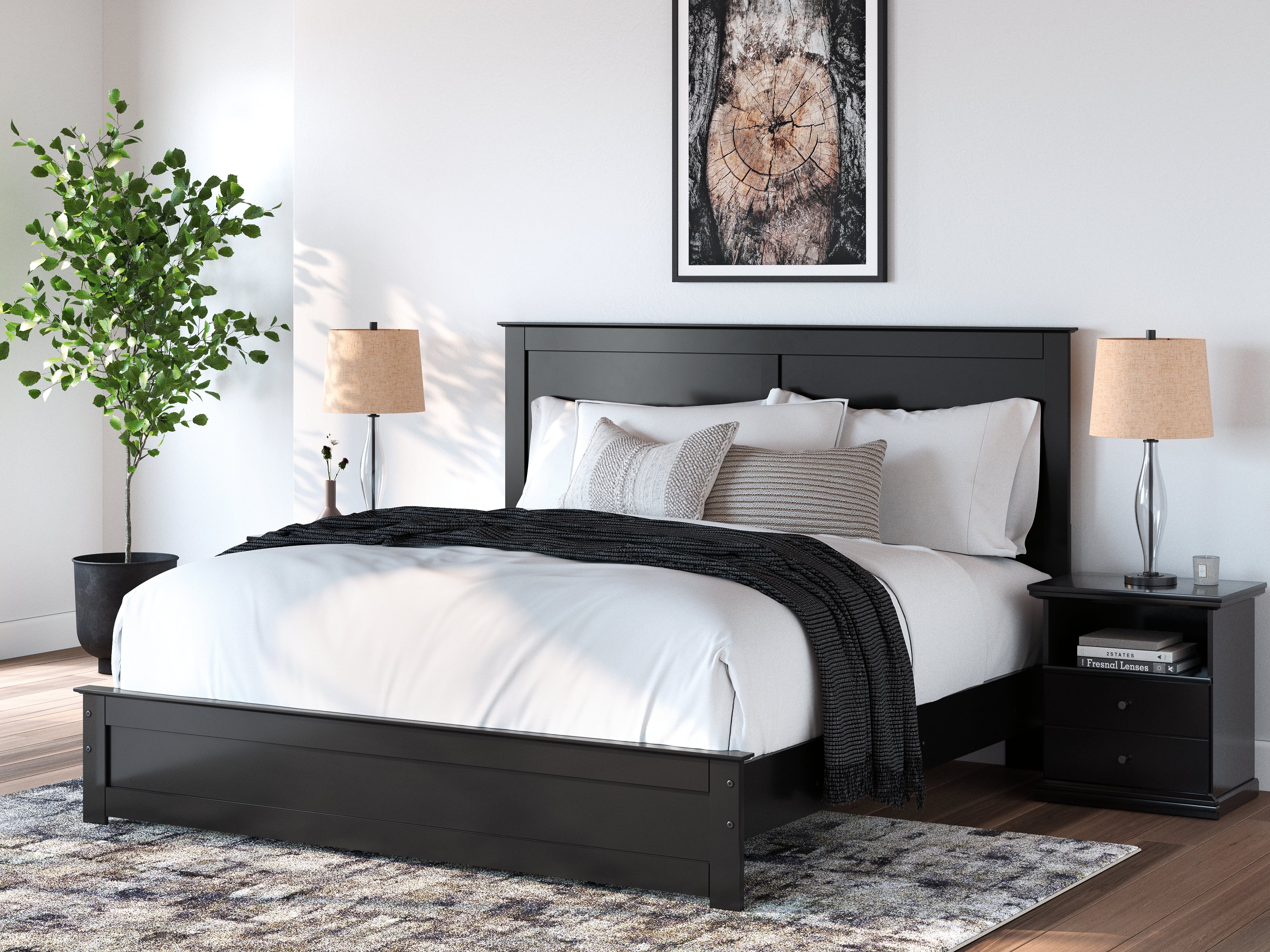 Floridian Furniture - Ashley Furniture - Maribel Bedroom - King Panel Bed / Black - B138B57