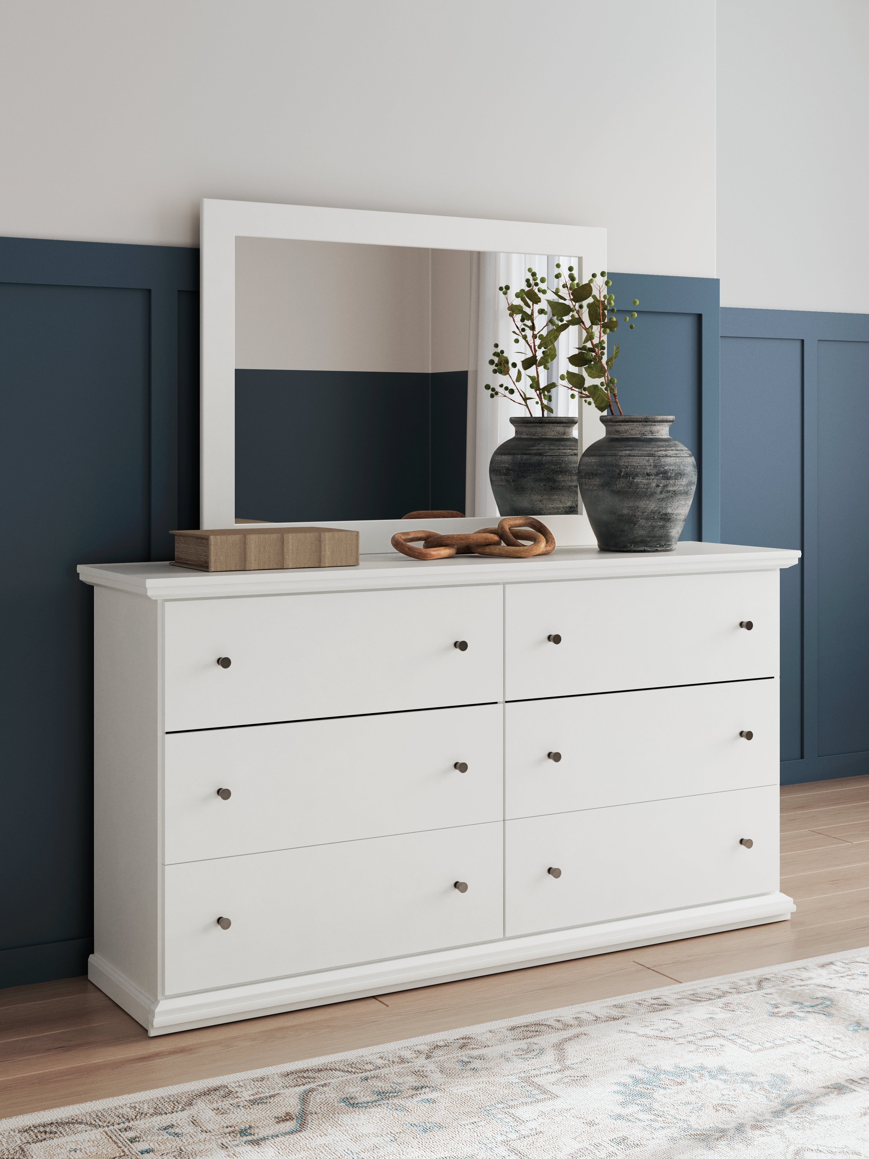 Floridian Furniture - Ashley Furniture - Bostwick Shoals Bedroom - Dresser and Mirror / White - B139B40