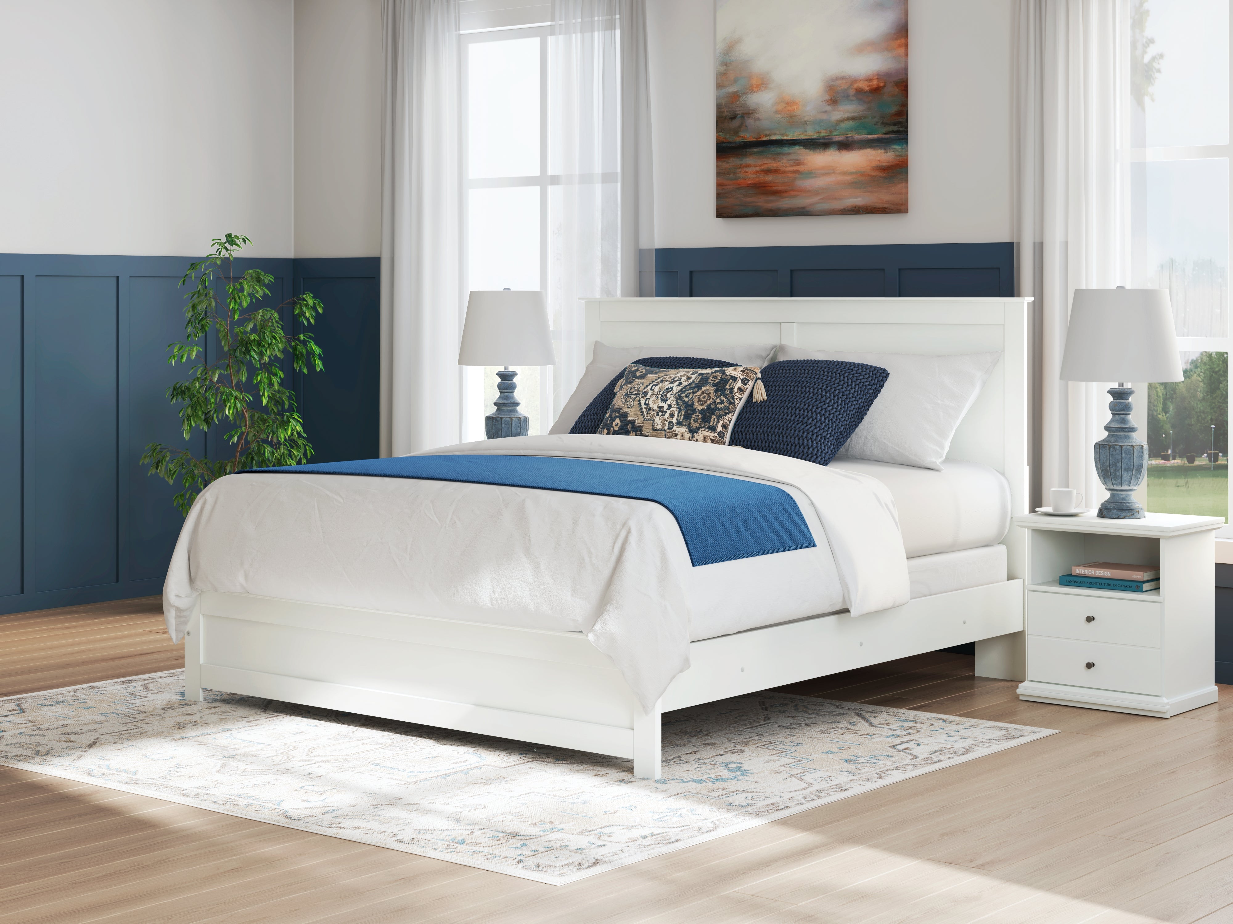 Floridian Furniture - Ashley Furniture - Bostwick Shoals Bedroom - King Panel Bed / White - B139B47