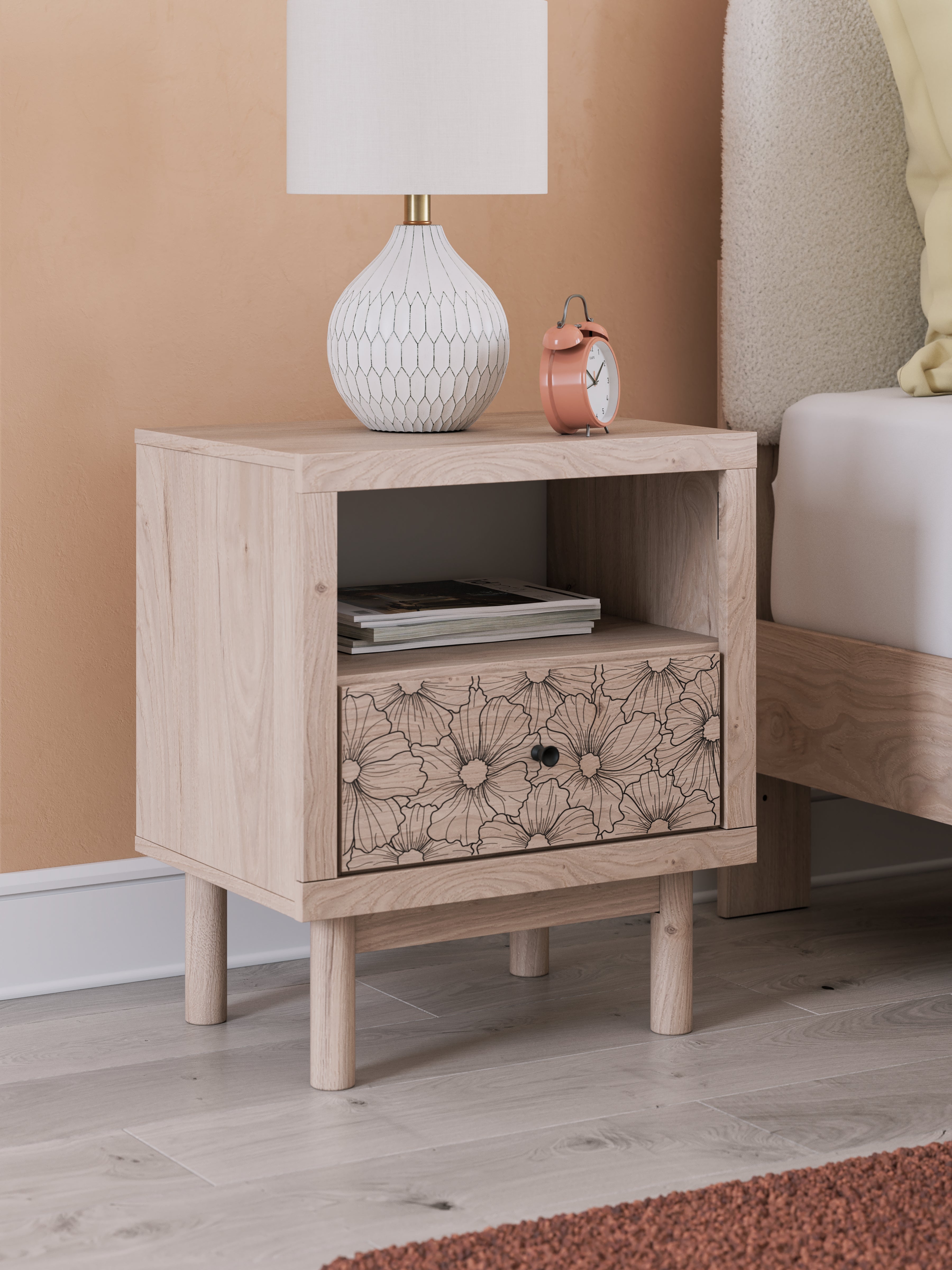 Floridian Furniture - Ashley Furniture - Arloster Bedroom - One Drawer Night Stand / Tan - PCB1566-91