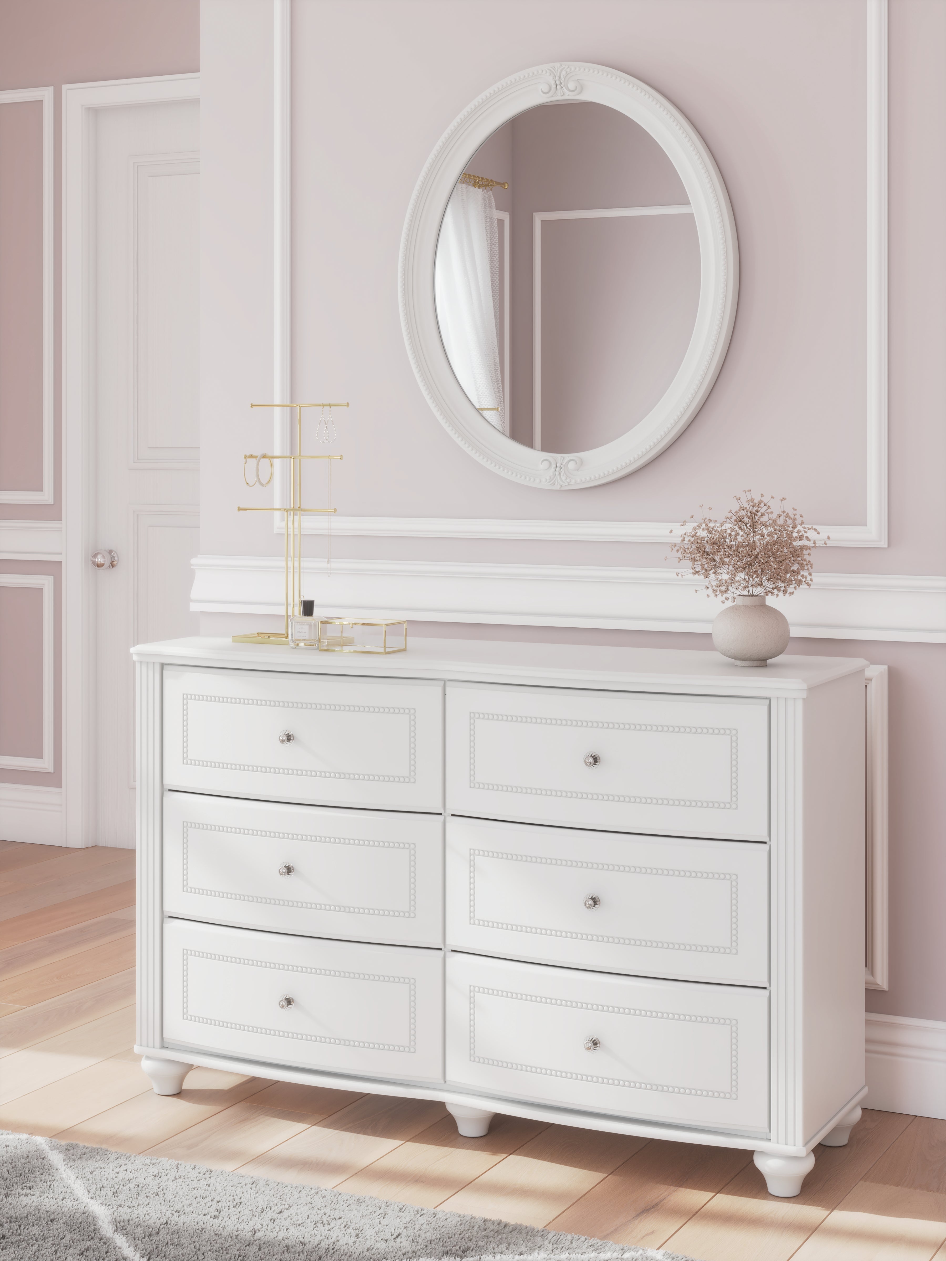 Floridian Furniture - Ashley Furniture - Kozlani Bedroom - Dresser and Mirror / White - PCB1819B2
