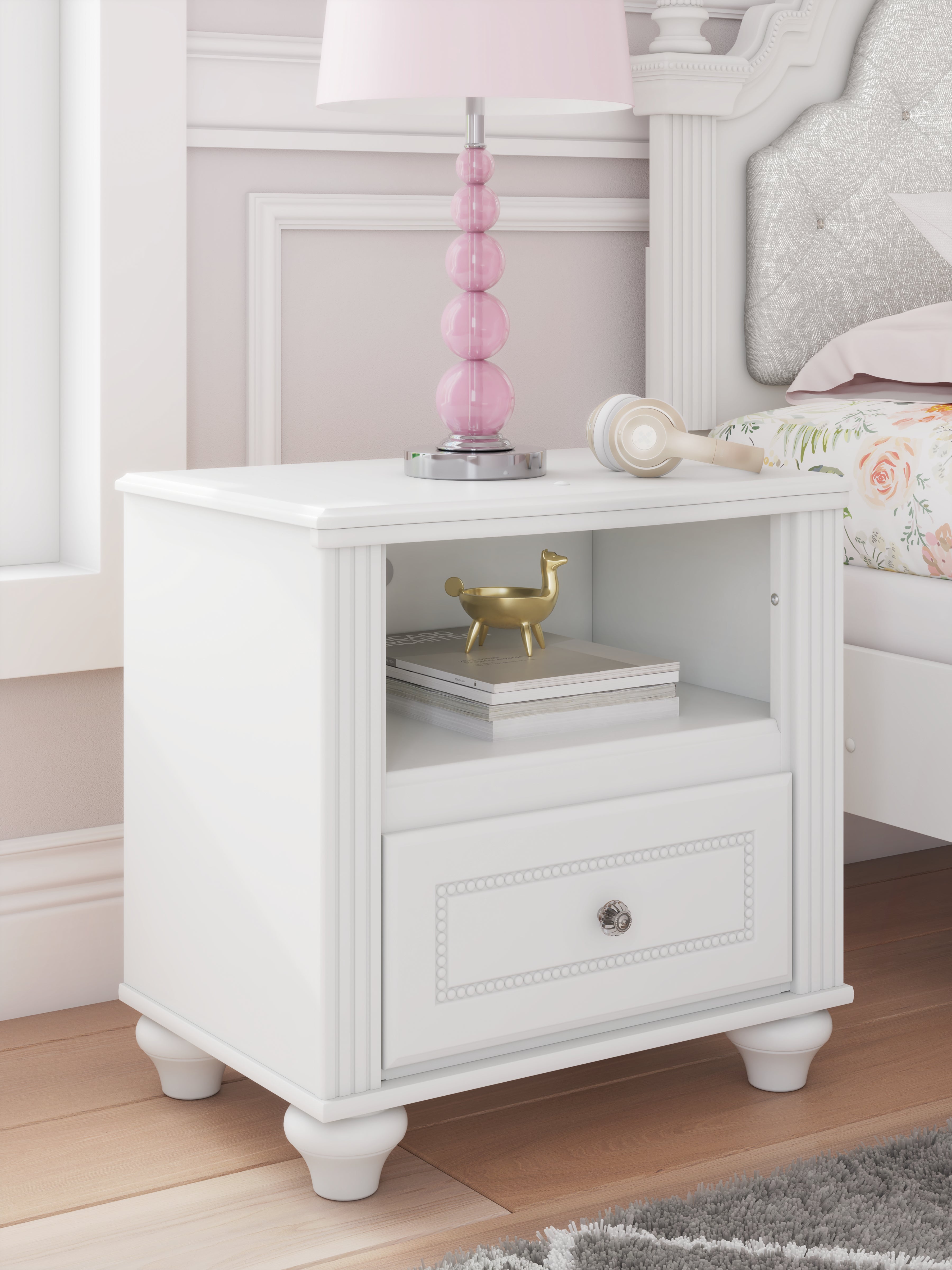 Floridian Furniture - Ashley Furniture - Kozlani Bedroom - One Drawer Night Stand / White - PCB1819-91