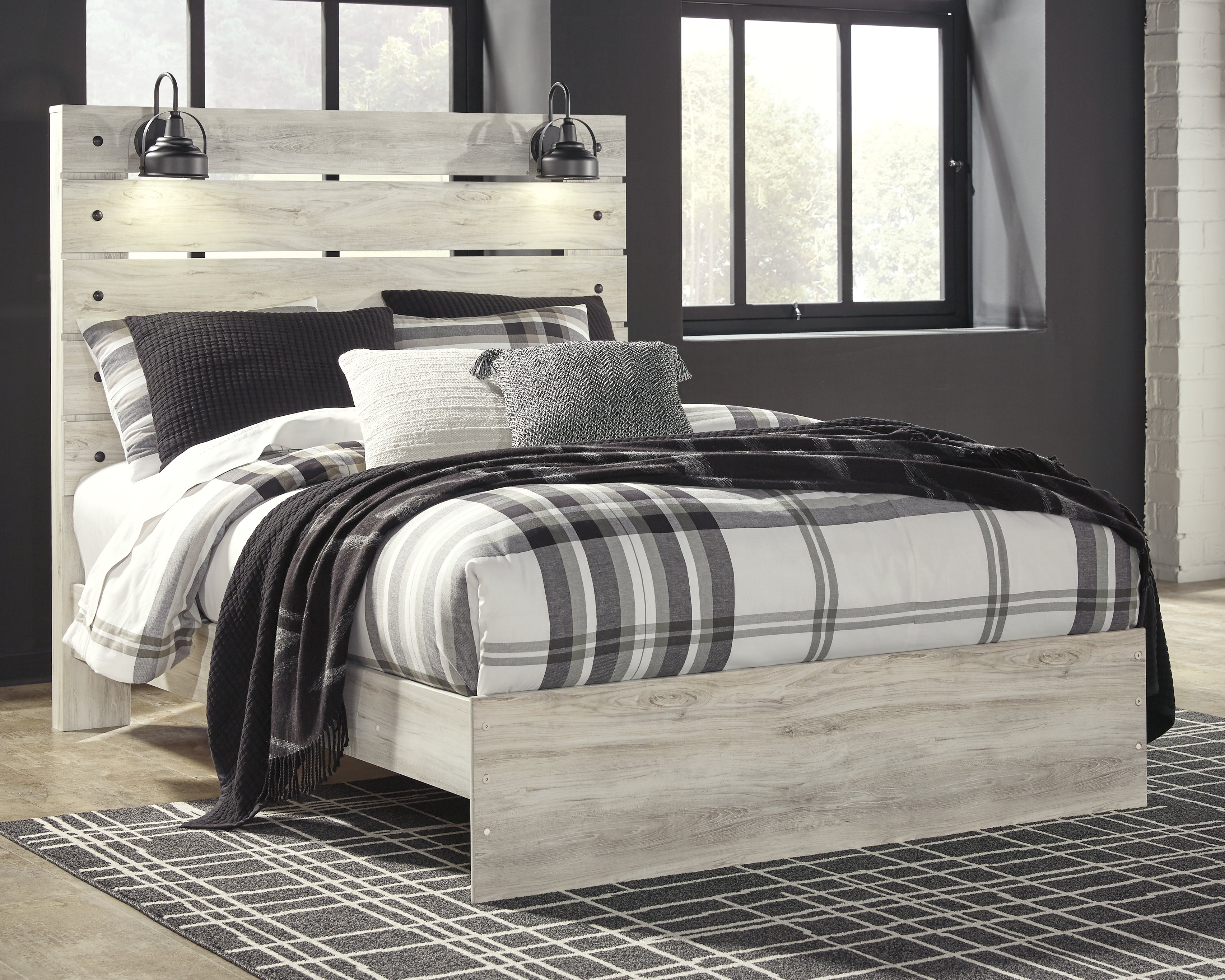 Floridian Furniture - Ashley Furniture - Cambeck Bedroom - Queen Panel Bed / Whitewash - B192B4