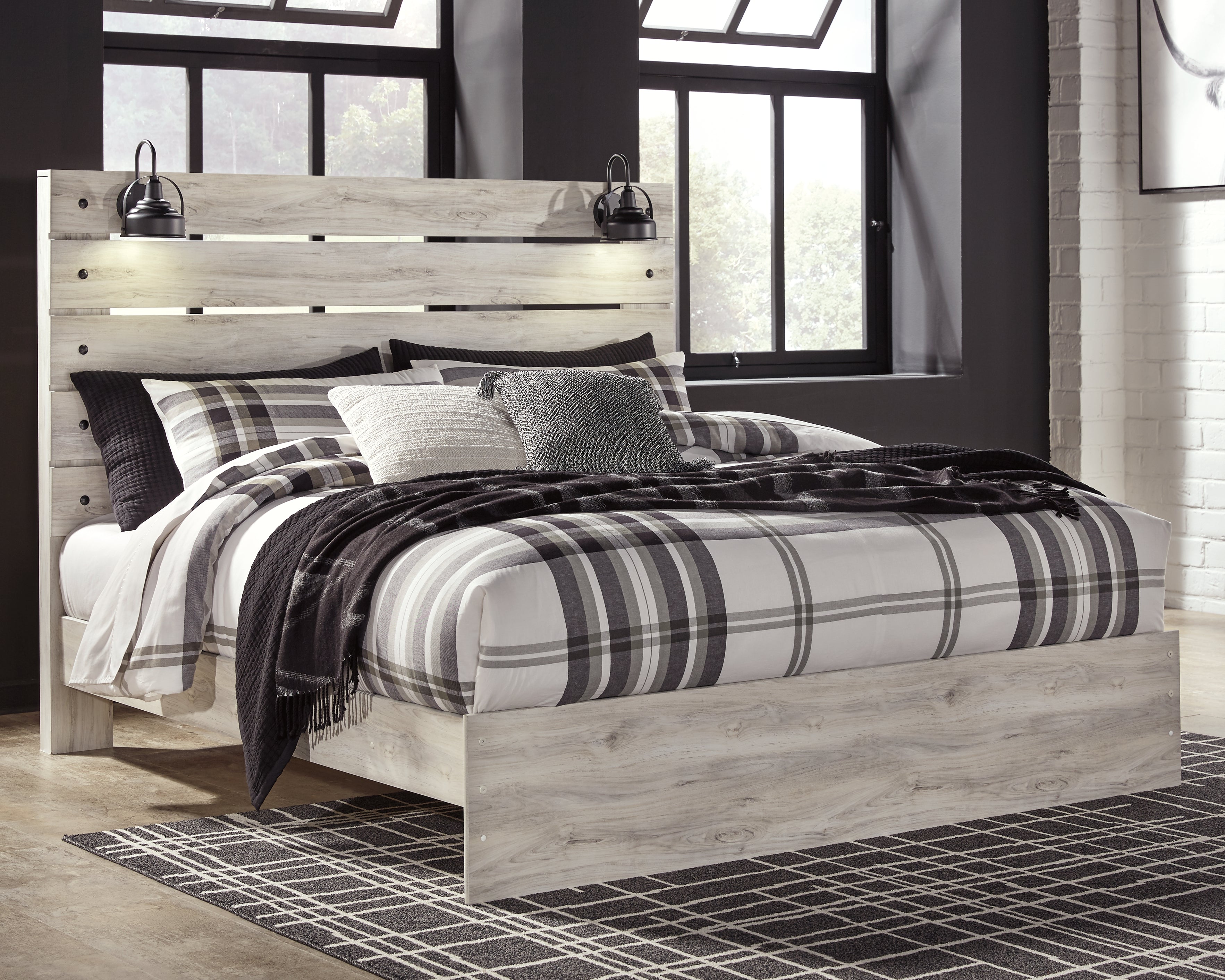 Floridian Furniture - Ashley Furniture - Cambeck Bedroom - King Panel Bed / Whitewash - B192B28