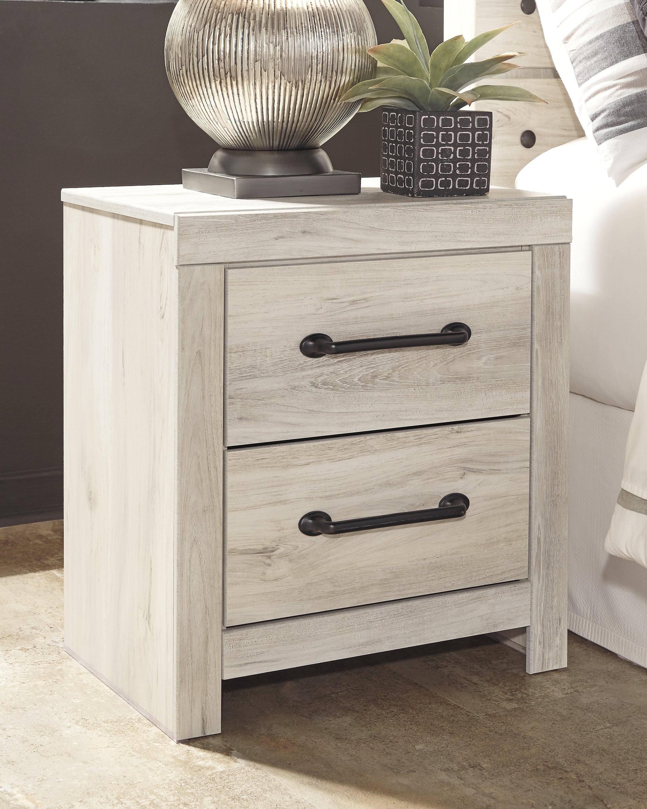 Floridian Furniture - Ashley Furniture - Cambeck Bedroom - Two Drawer Night Stand / Whitewash - B192-92