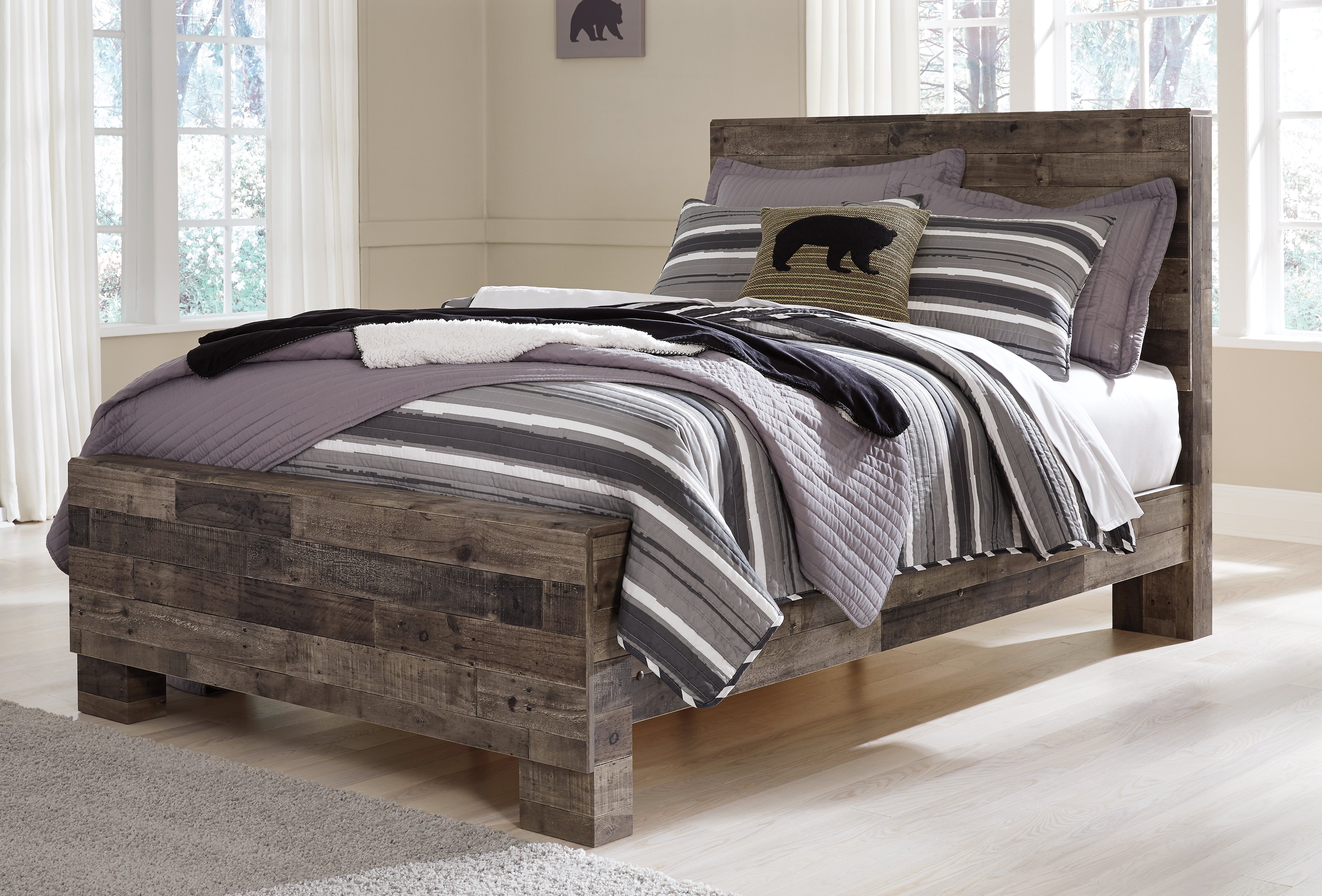 Floridian Furniture - Ashley Furniture - Derekson Bedroom - Full Panel Bed / Multi Gray - B200B4