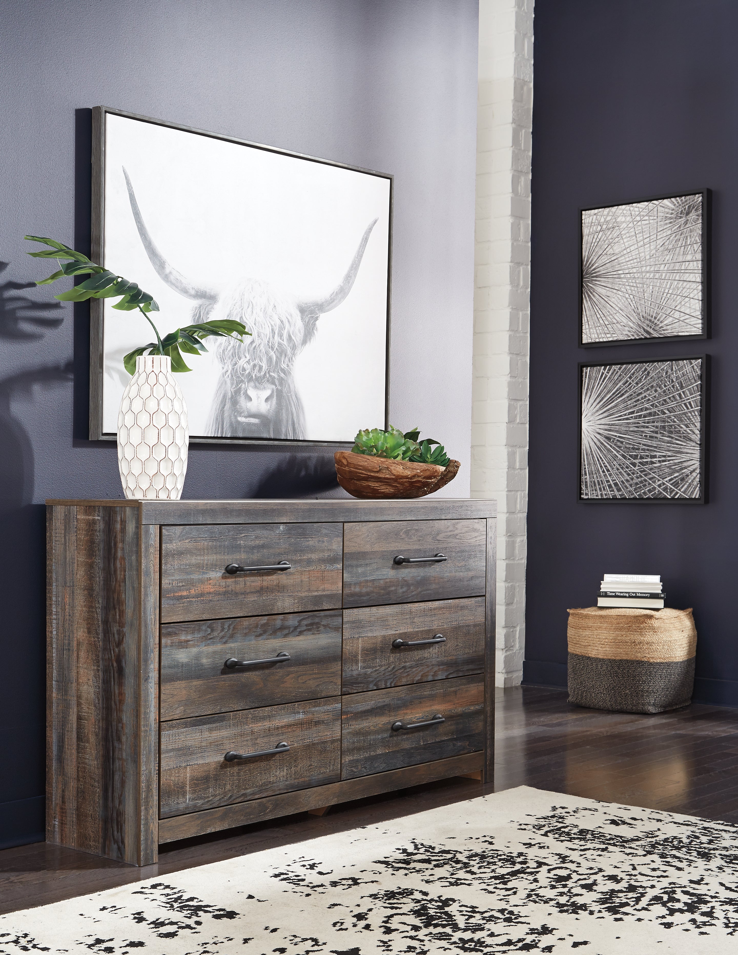 Floridian Furniture - Ashley Furniture - Drystan Bedroom - Six Drawer Dresser / Multi - B211-31