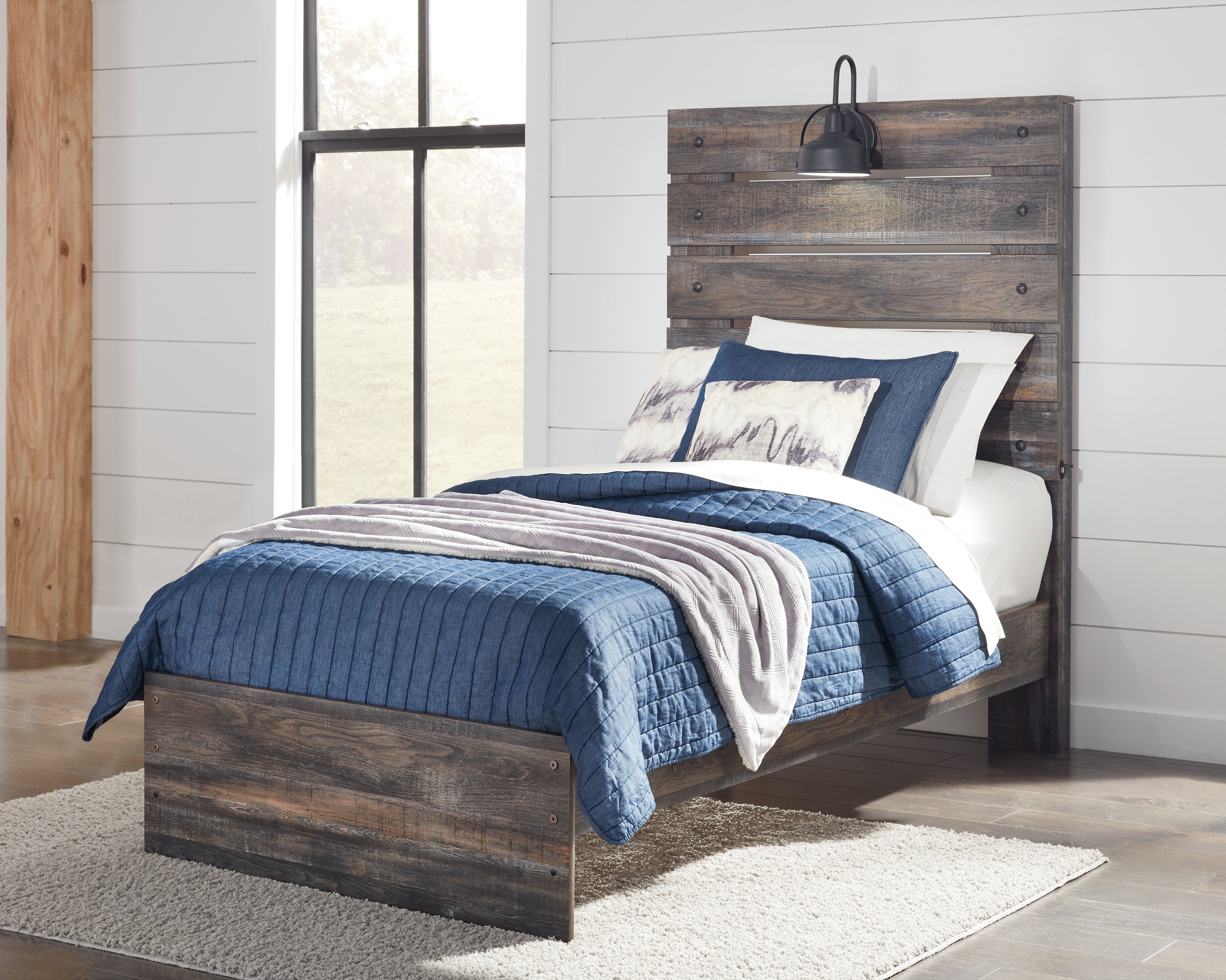 Floridian Furniture - Ashley Furniture - Drystan Bedroom - Twin Panel Bed / Multi - B211B2