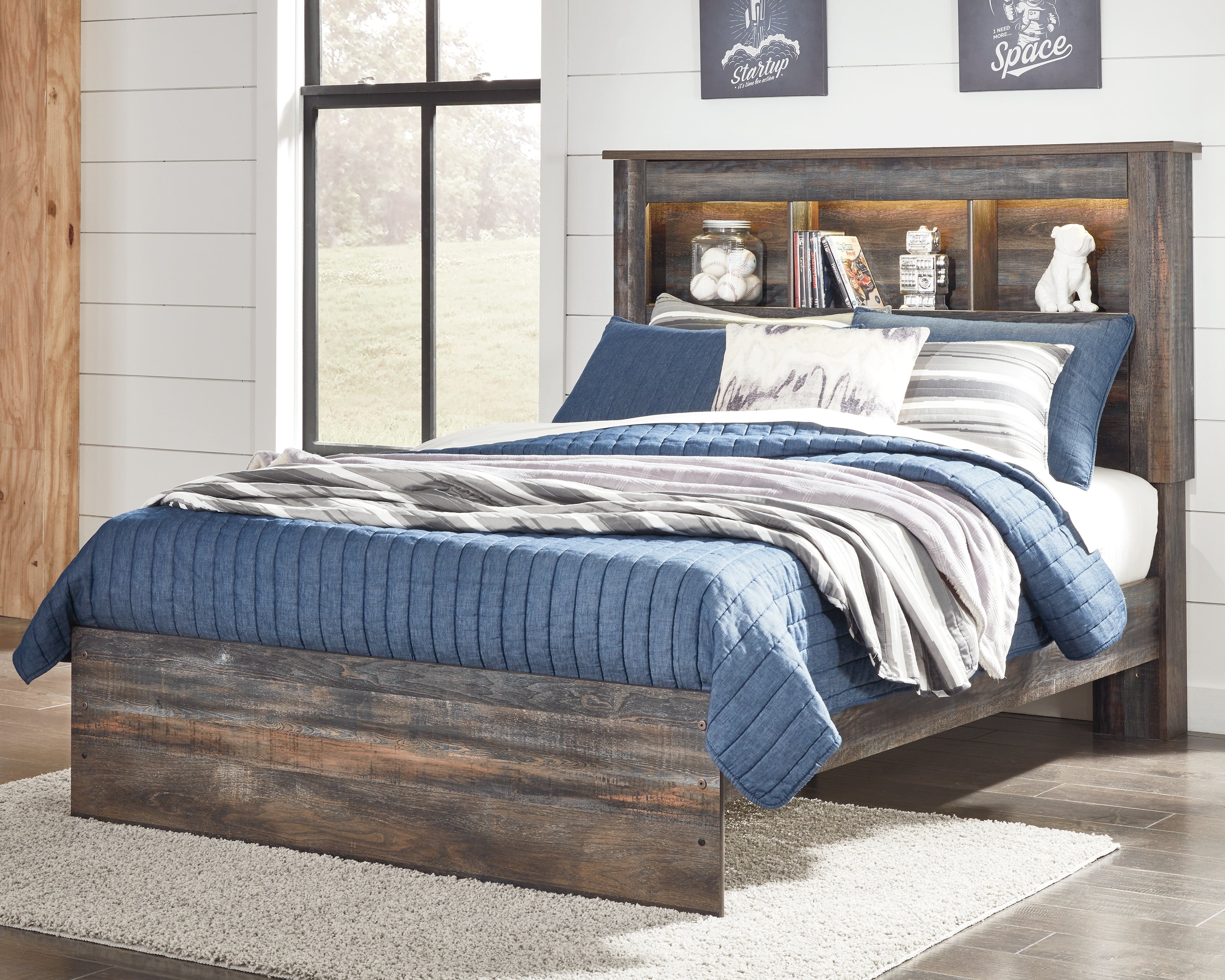 Floridian Furniture - Ashley Furniture - Drystan Bedroom - Full Bookcase Bed / Multi - B211B46