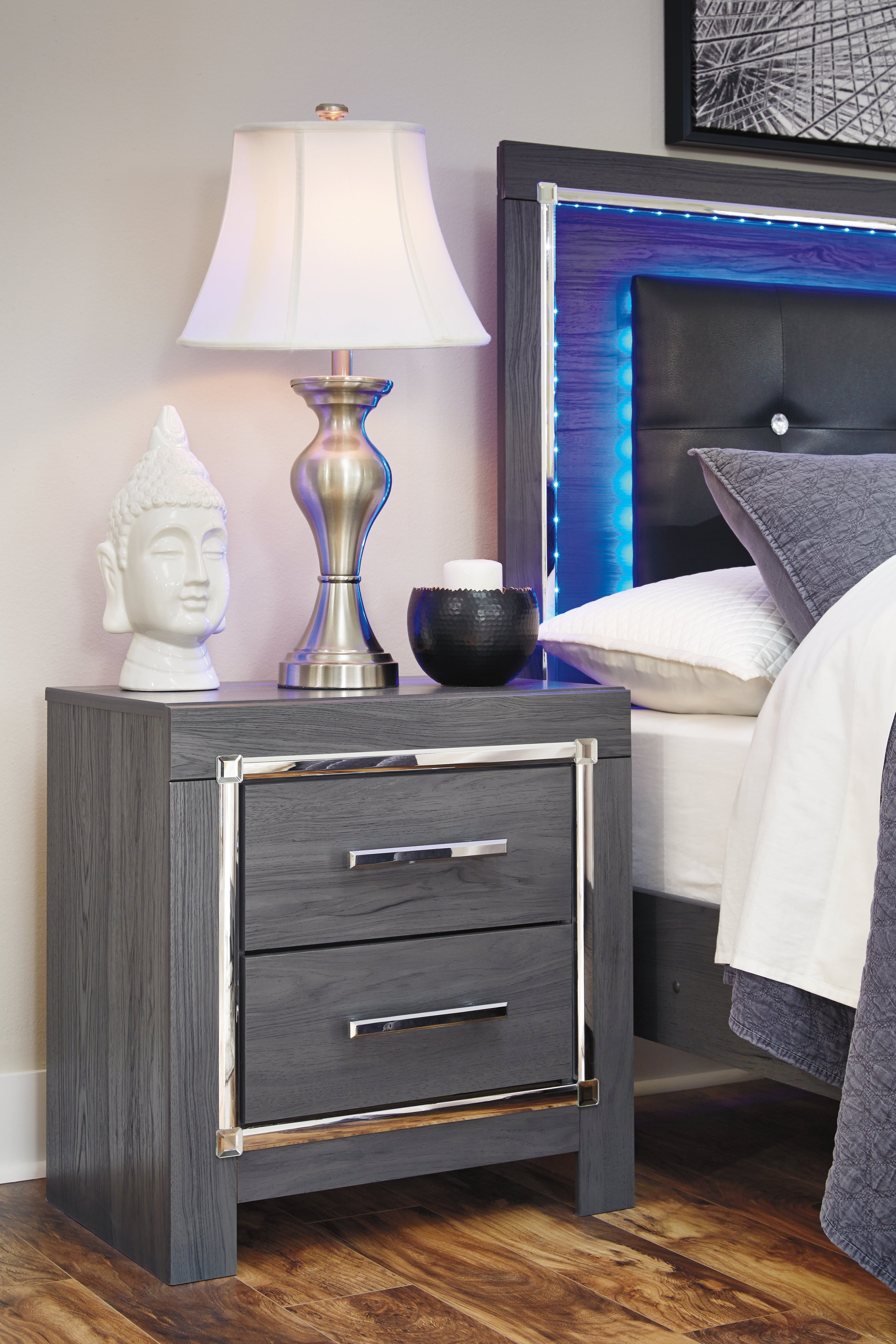 Floridian Furniture - Ashley Furniture - Lodanna Bedroom - Two Drawer Night Stand / Gray - B214-92