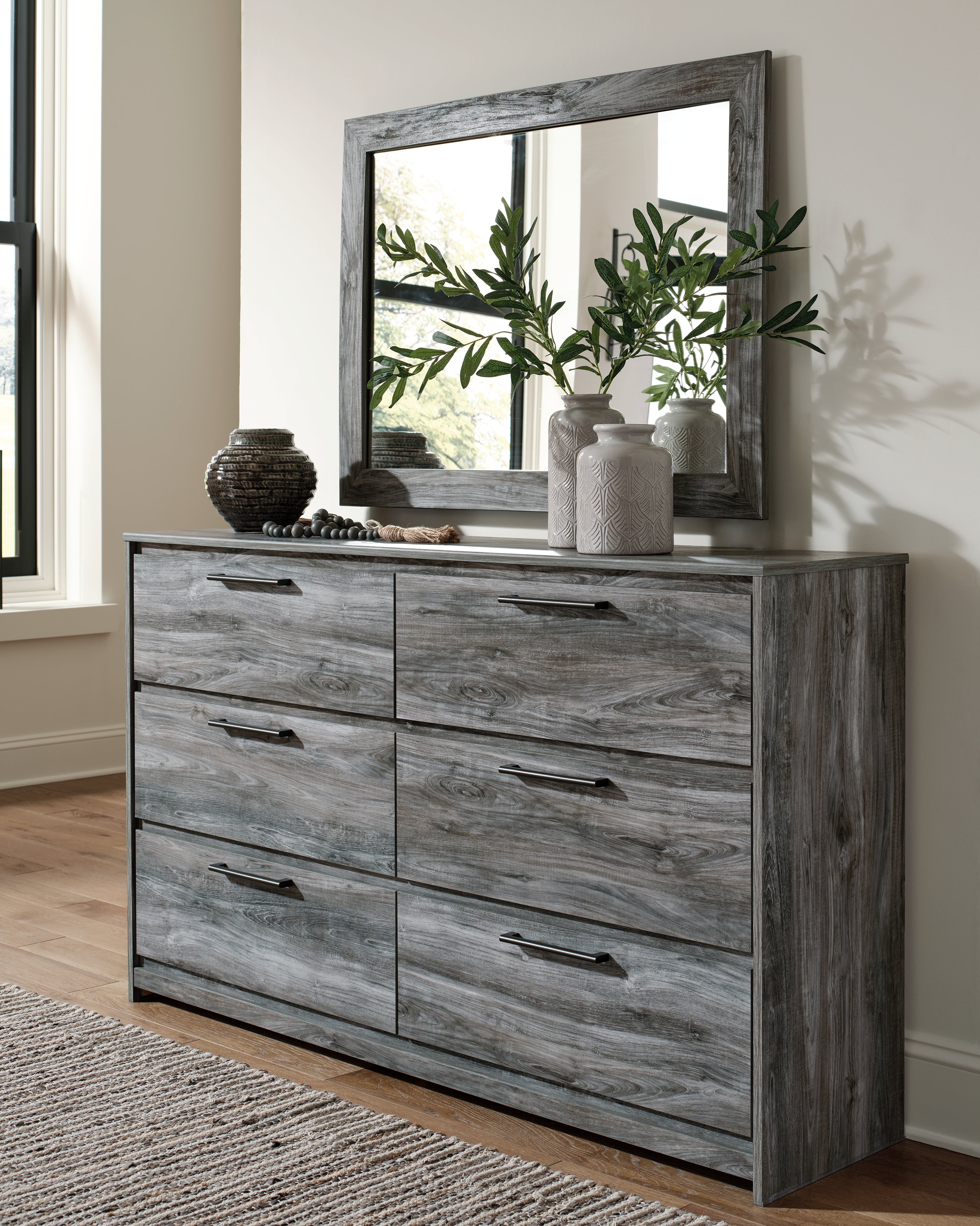 Floridian Furniture - Ashley Furniture - Baystorm Bedroom - Dresser and Mirror / Gray - B221B30
