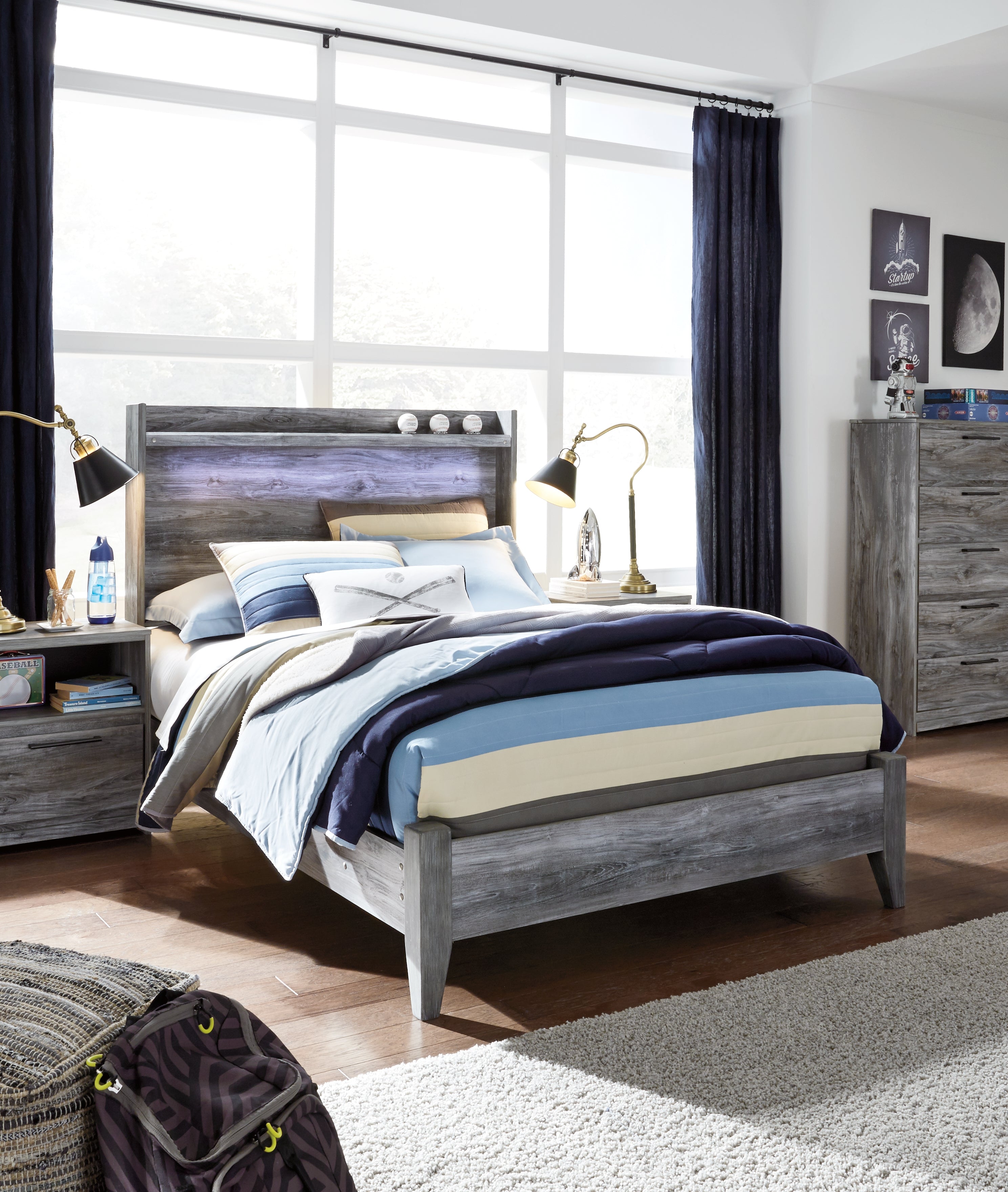 Floridian Furniture - Ashley Furniture - Baystorm Bedroom - Full Panel Bed / Gray - B221B21