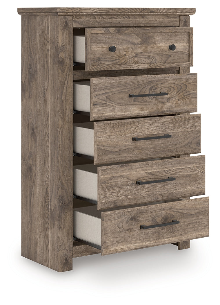 Floridian Furniture - Ashley Furniture - Rusticott Bedroom - Five Drawer Chest / Brown - PCB2260-46