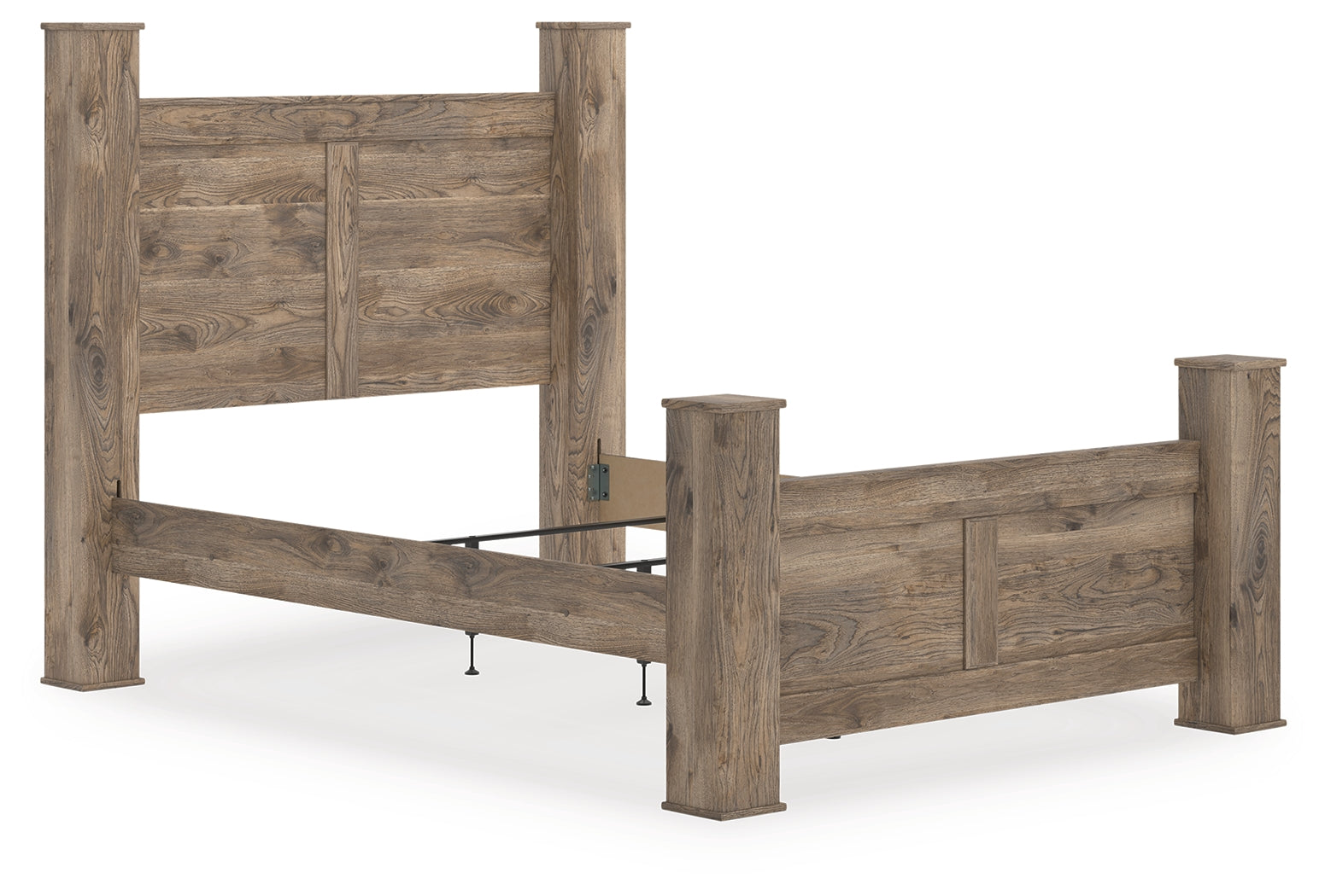 Floridian Furniture - Ashley Furniture - Rusticott Bedroom - Queen Poster Bed / Brown - PCB2260B4