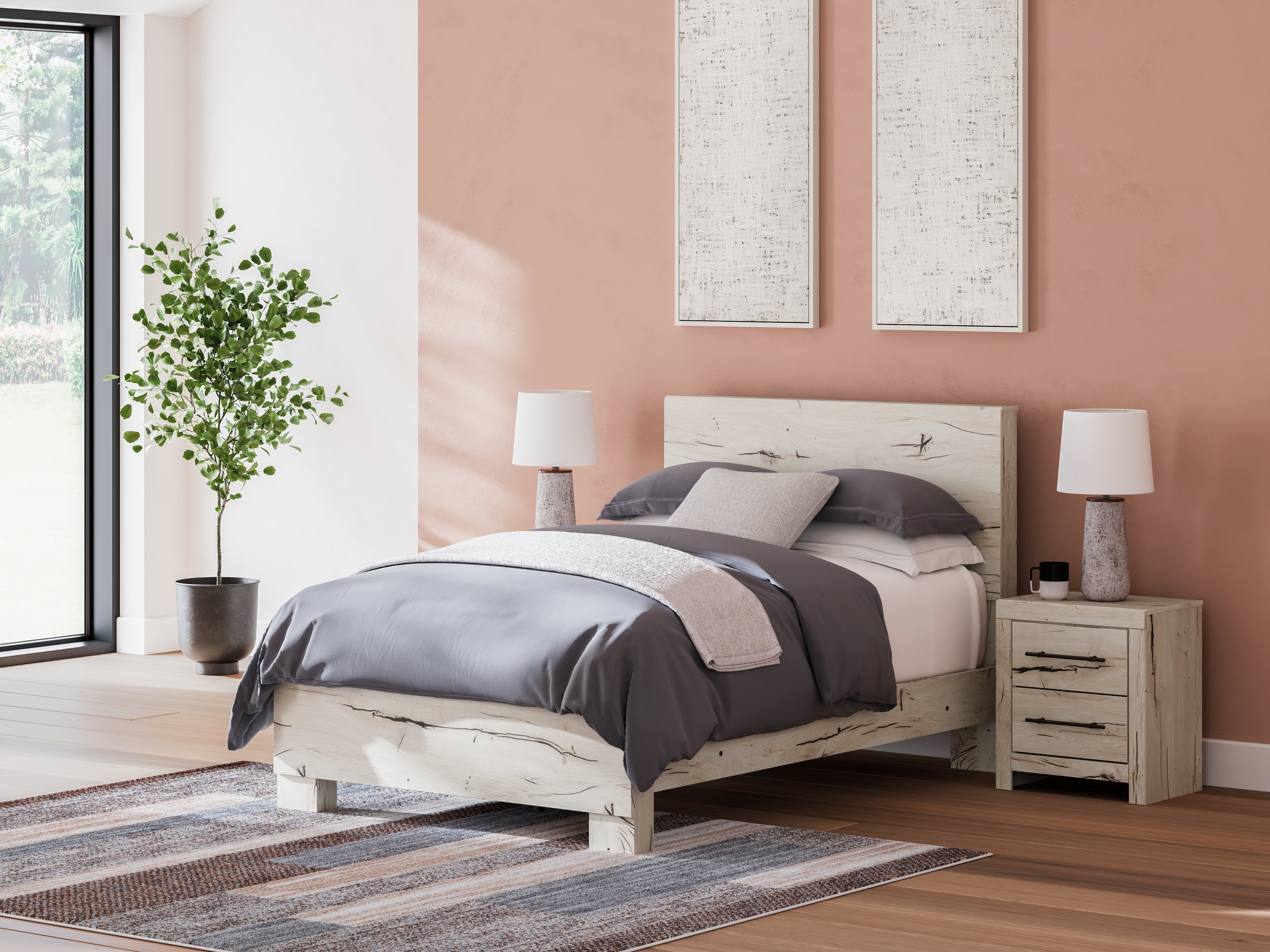 Floridian Furniture - Ashley Furniture - Lawroy Bedroom - Full Panel Bed / Light Natural - B2310B16