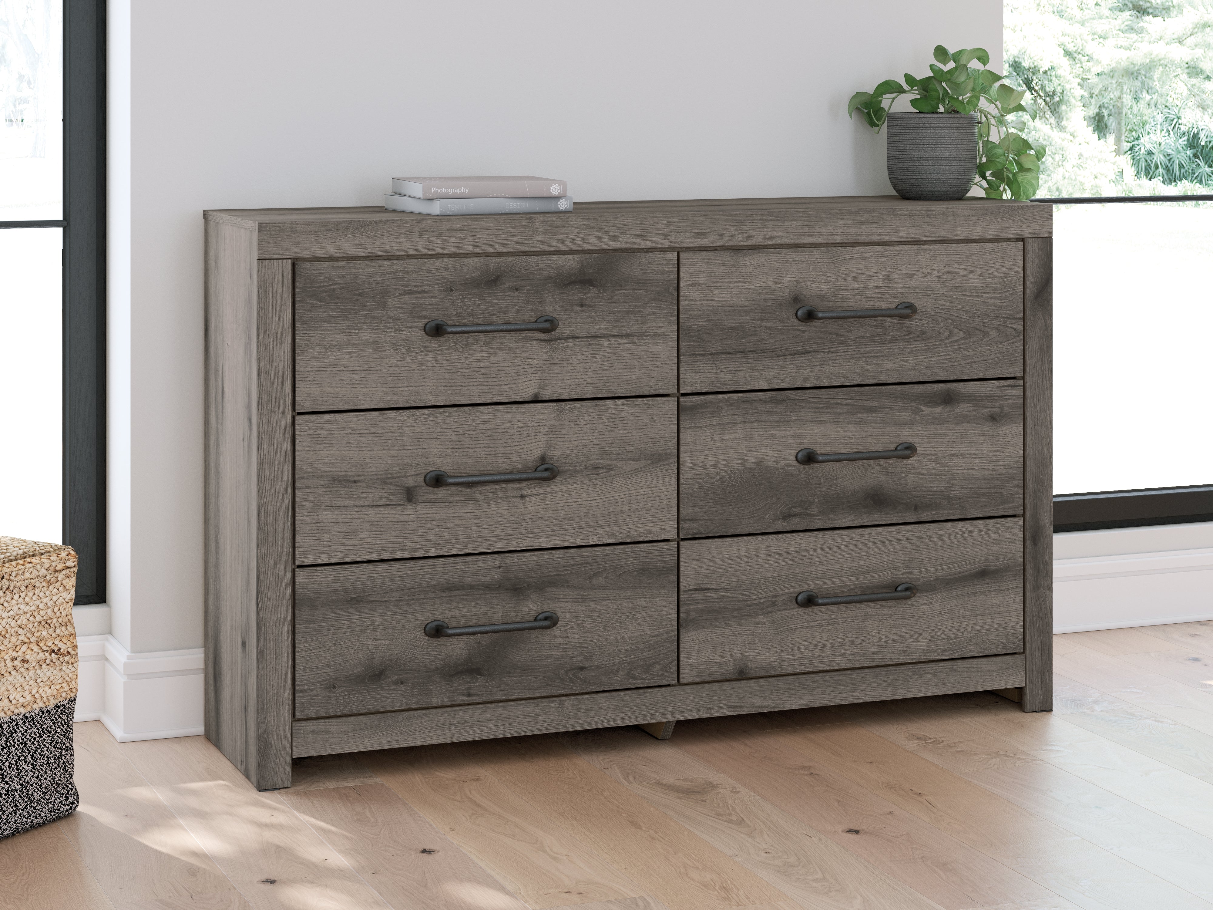 Floridian Furniture - Ashley Furniture - Graystorm Bedroom - Six Drawer Dresser / Brown Gray - PCB2405-31