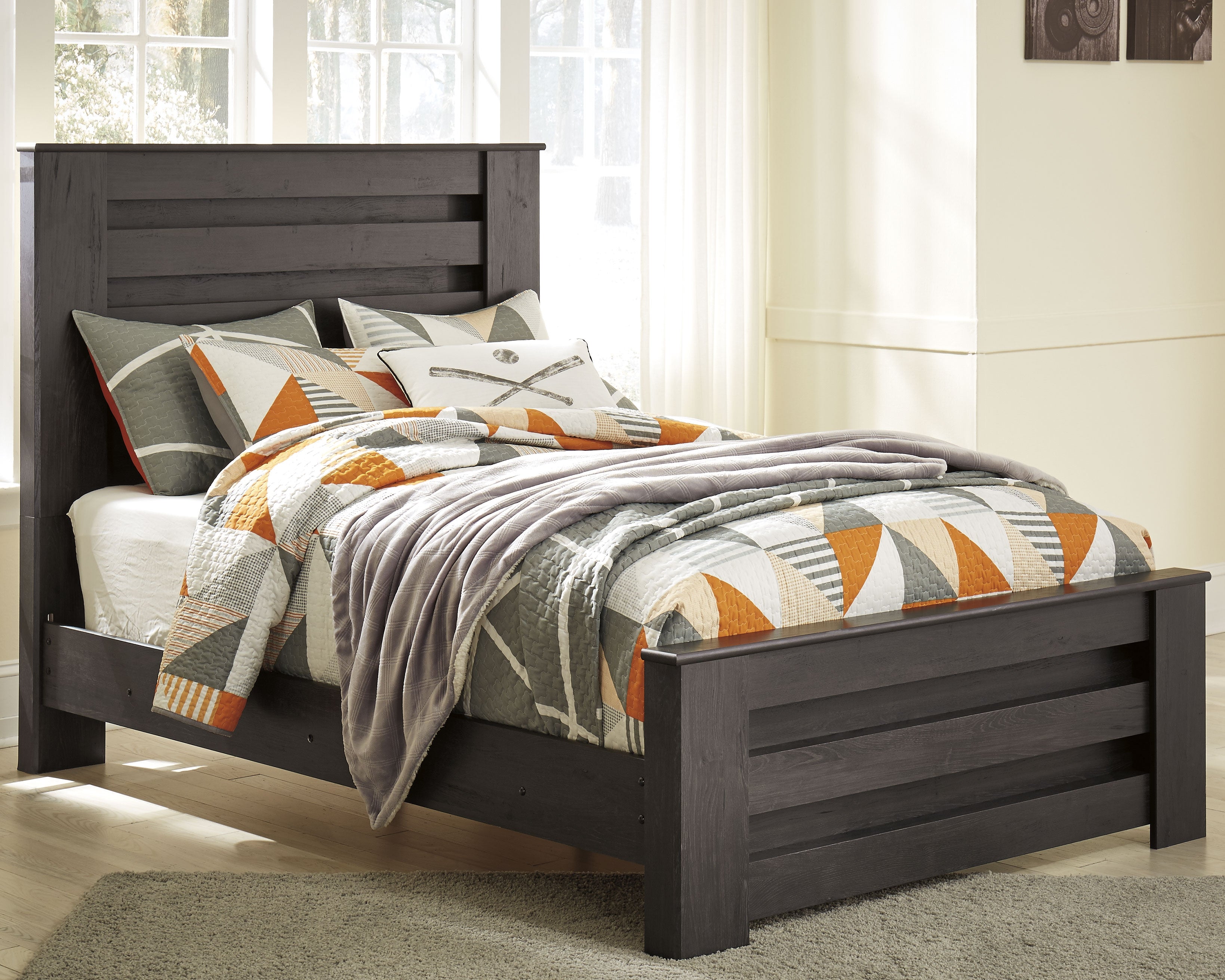 Floridian Furniture - Ashley Furniture - Brinxton Bedroom - Full Panel Bed / Charcoal - B249B5