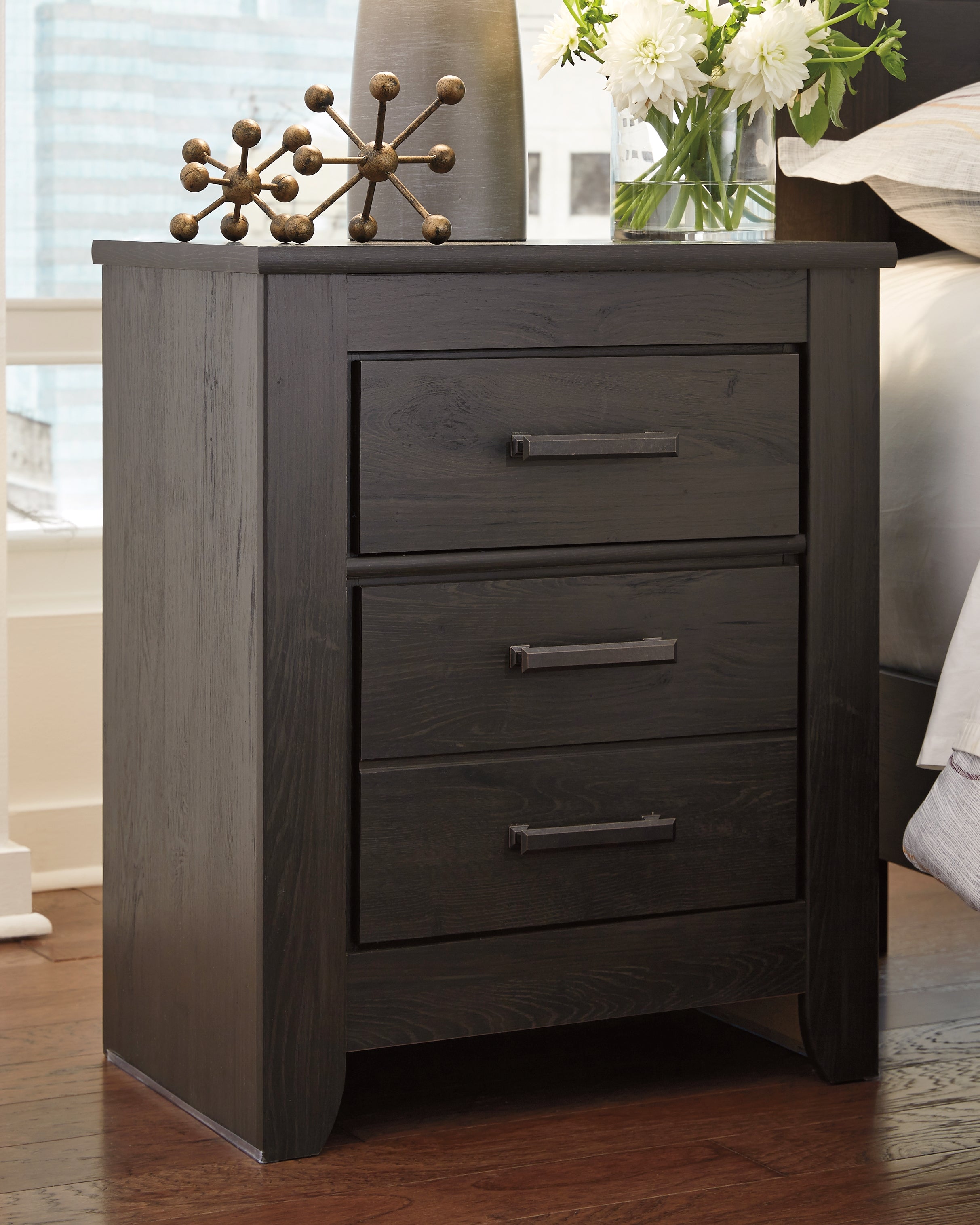 Floridian Furniture - Ashley Furniture - Brinxton Bedroom - Two Drawer Night Stand / Charcoal - B249-92