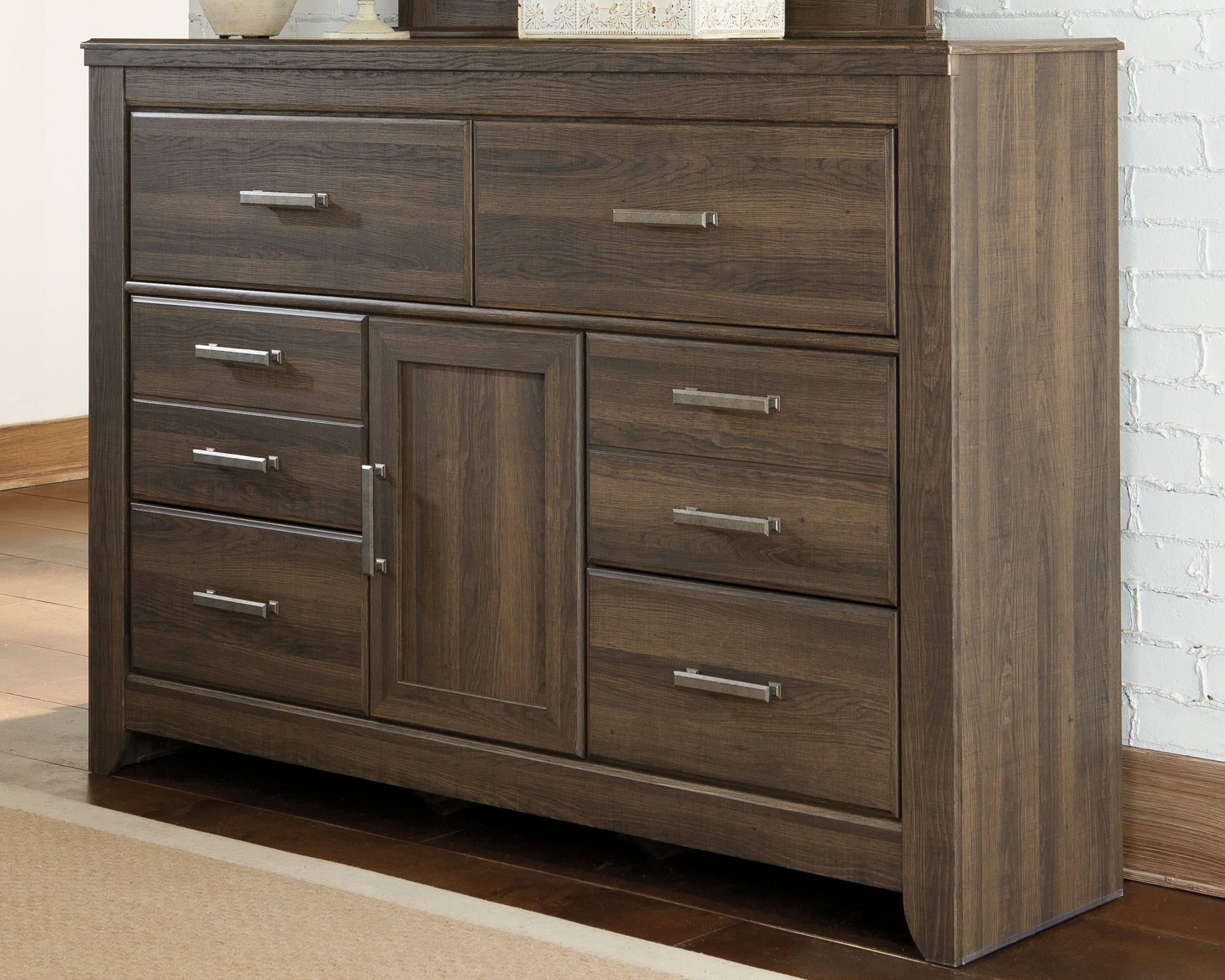 Floridian Furniture - Ashley Furniture - Juararo Bedroom - California King Poster Bed / Dark Brown - B251B12