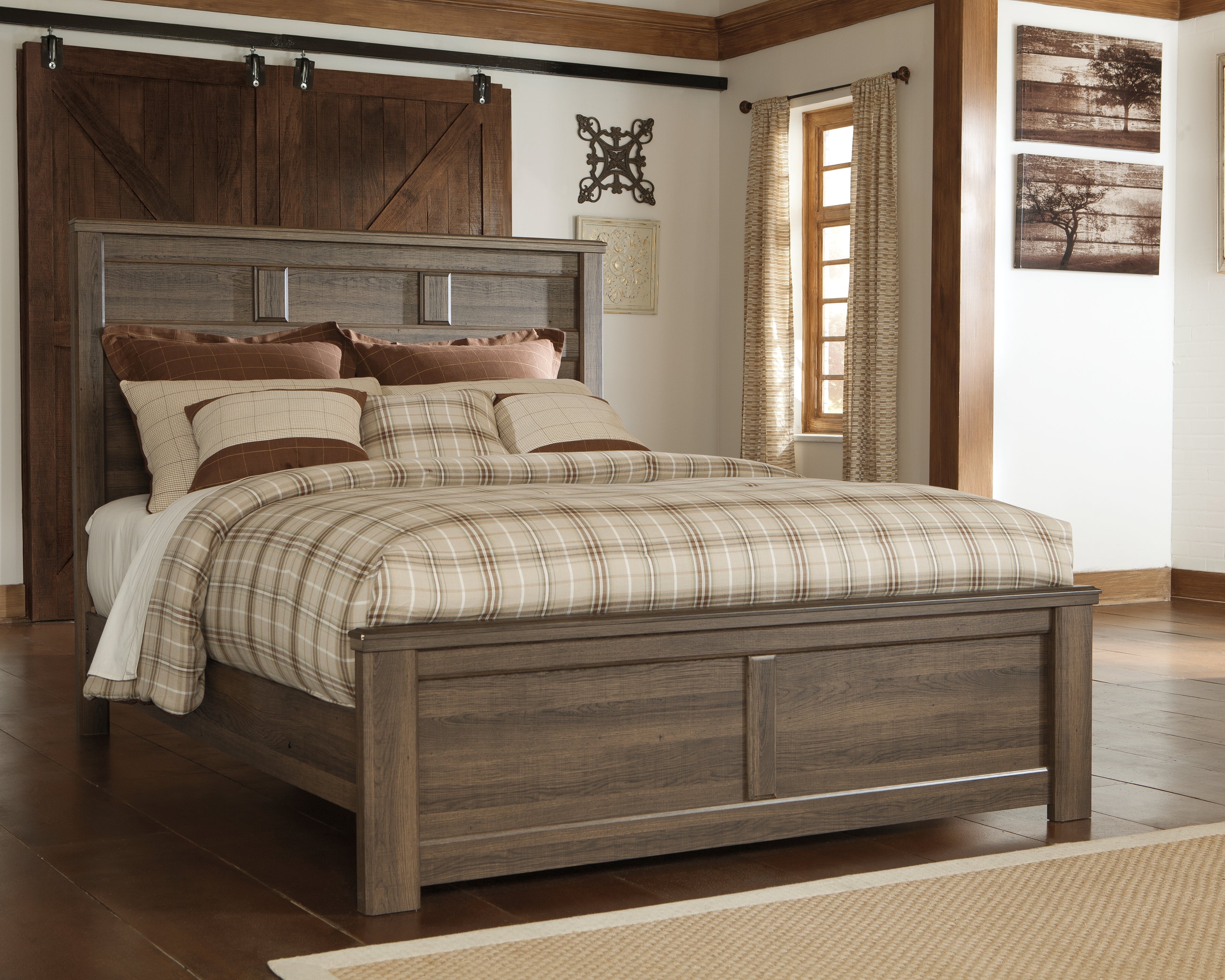 Floridian Furniture - Ashley Furniture - Juararo Bedroom - Queen Panel Bed / Dark Brown - B251B6