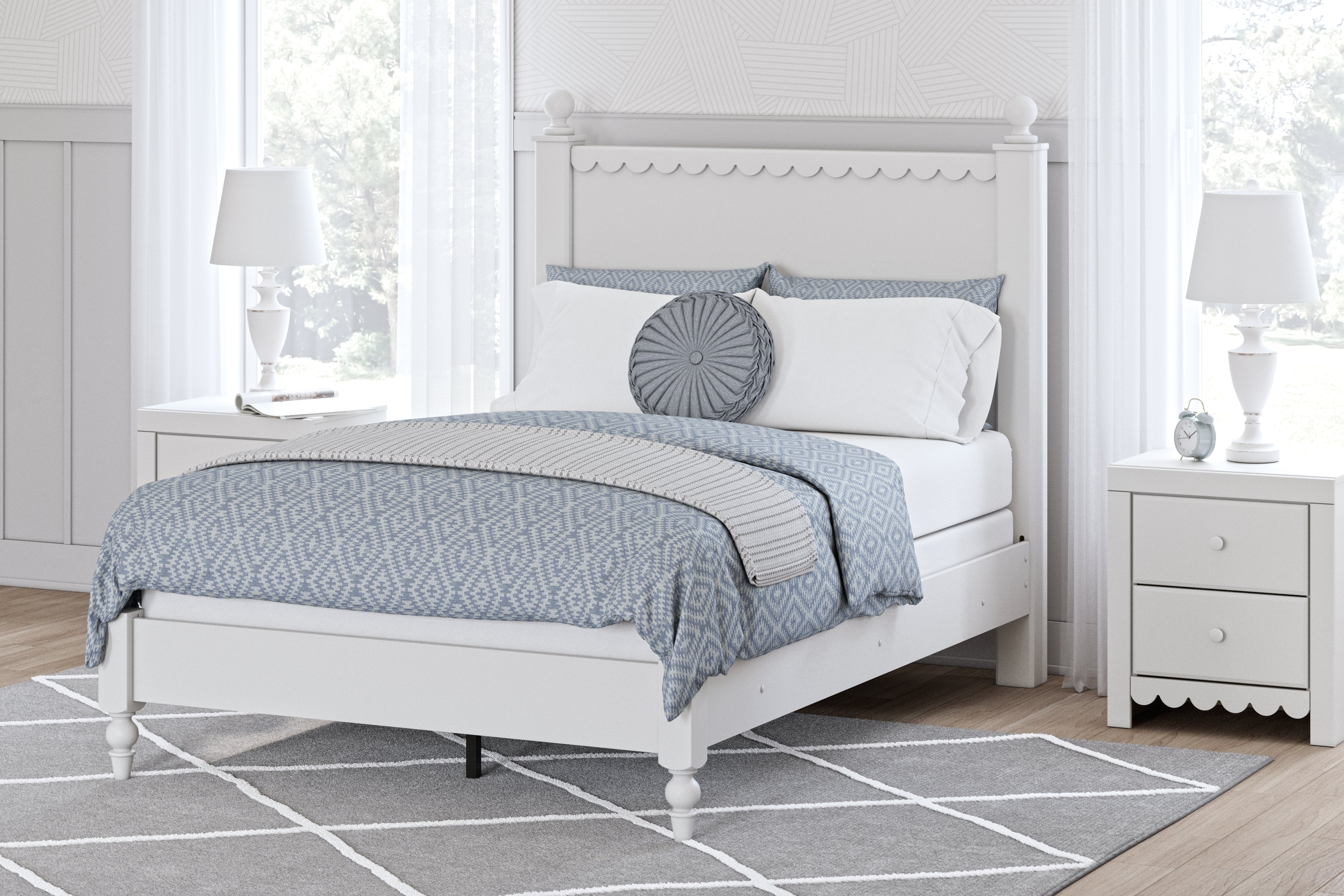 Floridian Furniture - Ashley Furniture - Mollviney Bedroom - Full Panel Bed / White - B2540B3