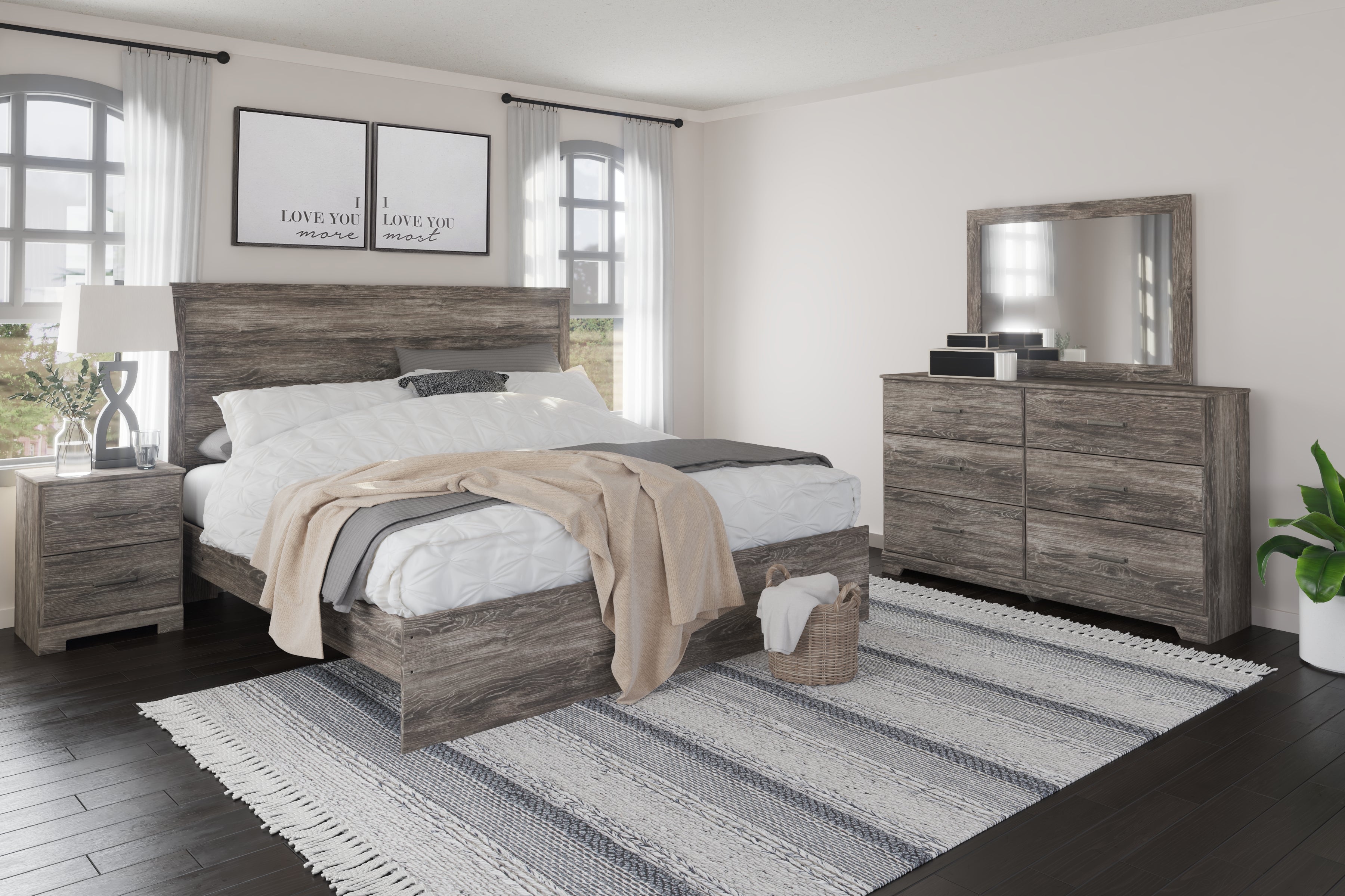 Floridian Furniture - Ashley Furniture - Ralinksi Bedroom - Dresser and Mirror / Gray - B2587B1