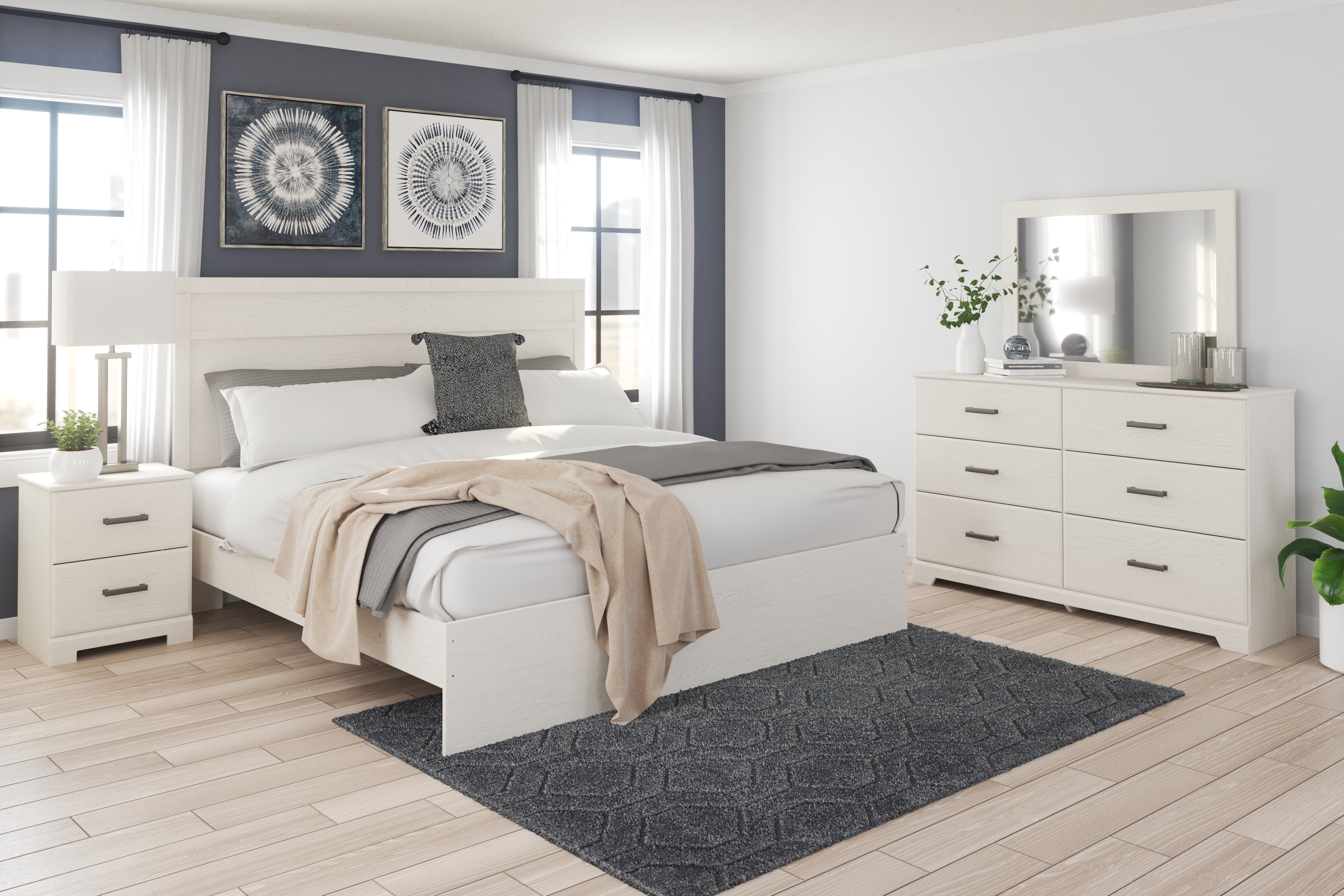 Floridian Furniture - Ashley Furniture - Stelsie Bedroom - Two Drawer Night Stand / White - B2588-92
