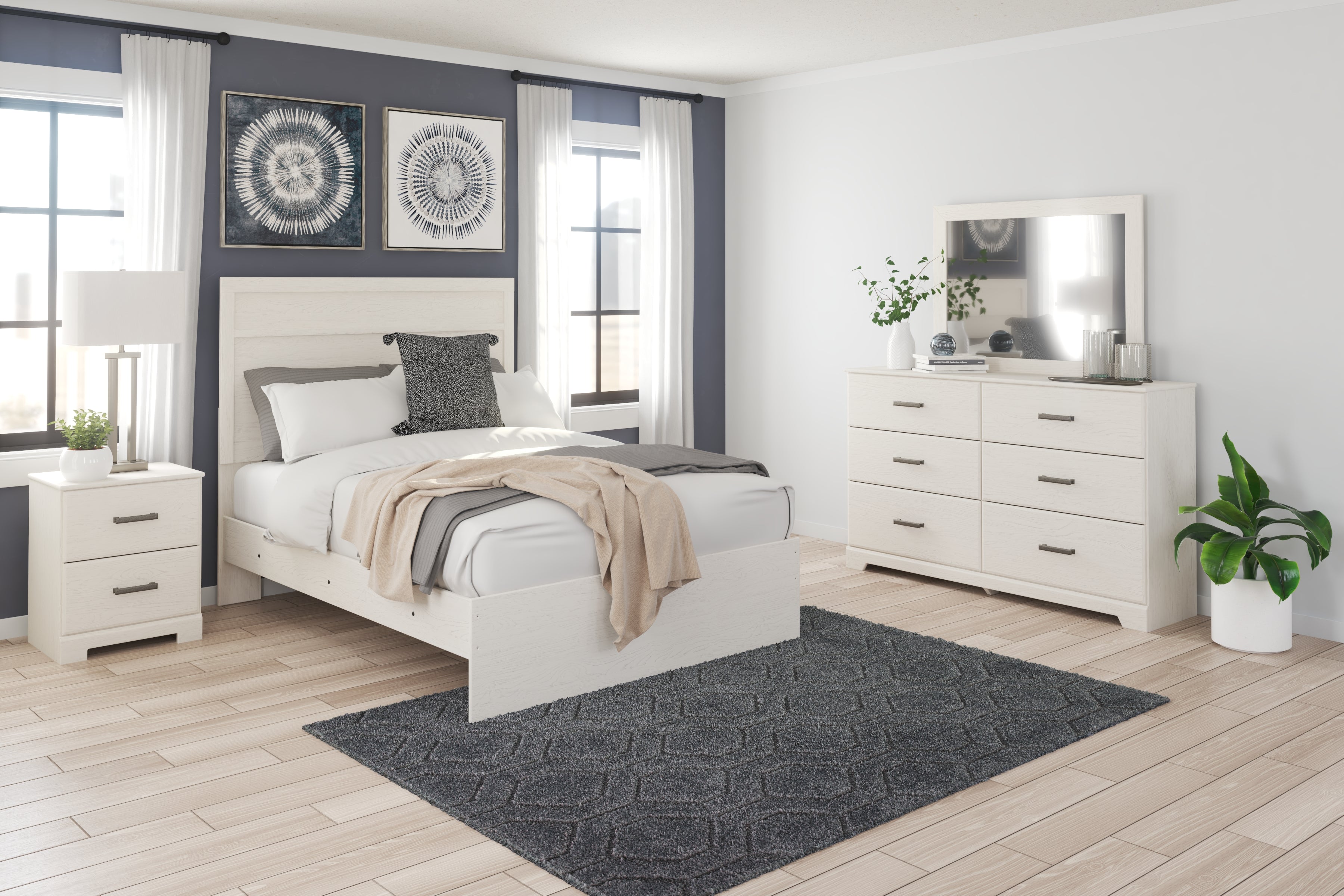 Floridian Furniture - Ashley Furniture - Stelsie Bedroom - Dresser and Mirror / White - B2588B1