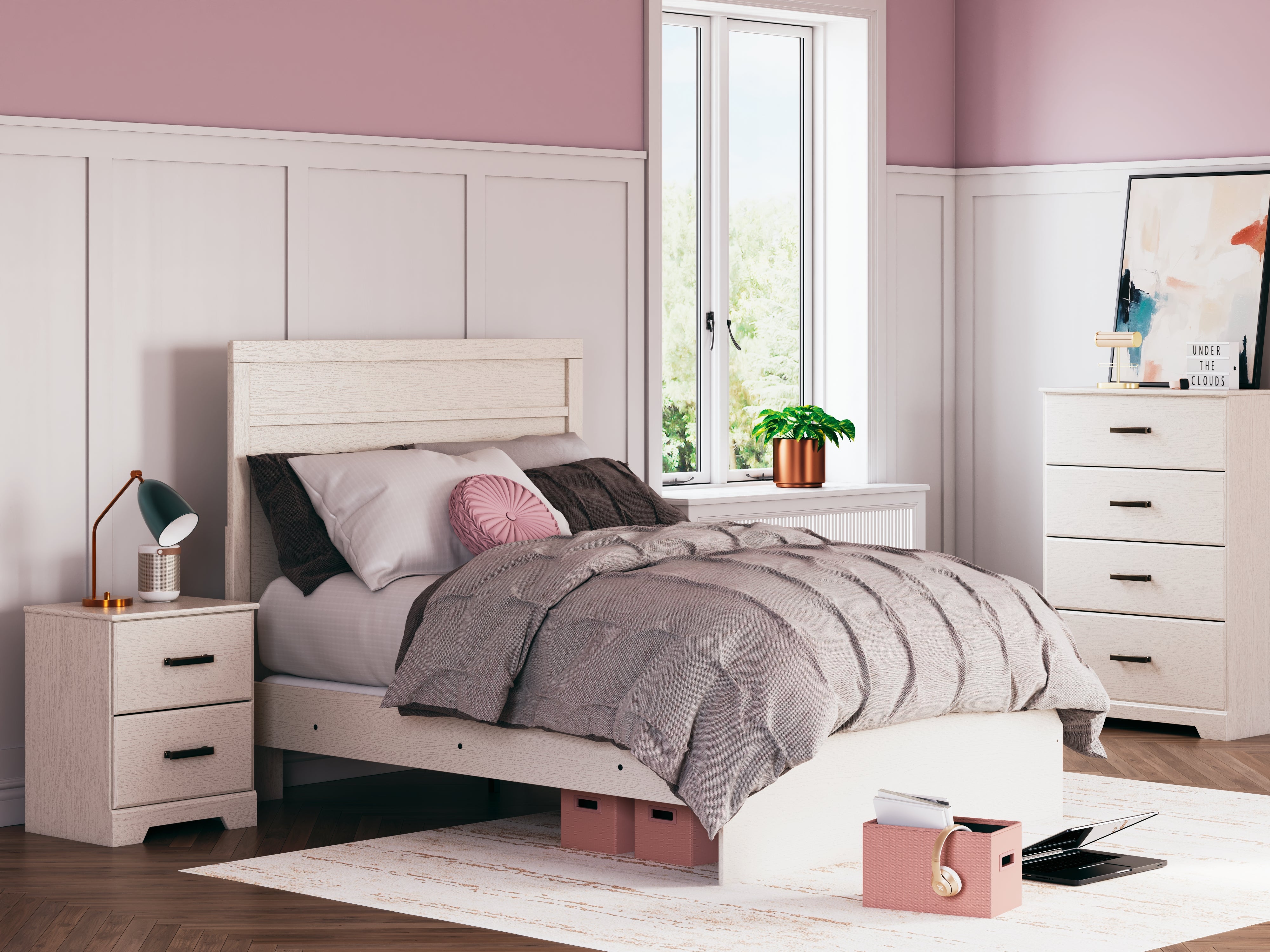 Floridian Furniture - Ashley Furniture - Stelsie Bedroom - Full Panel Bed / White - B2588B4