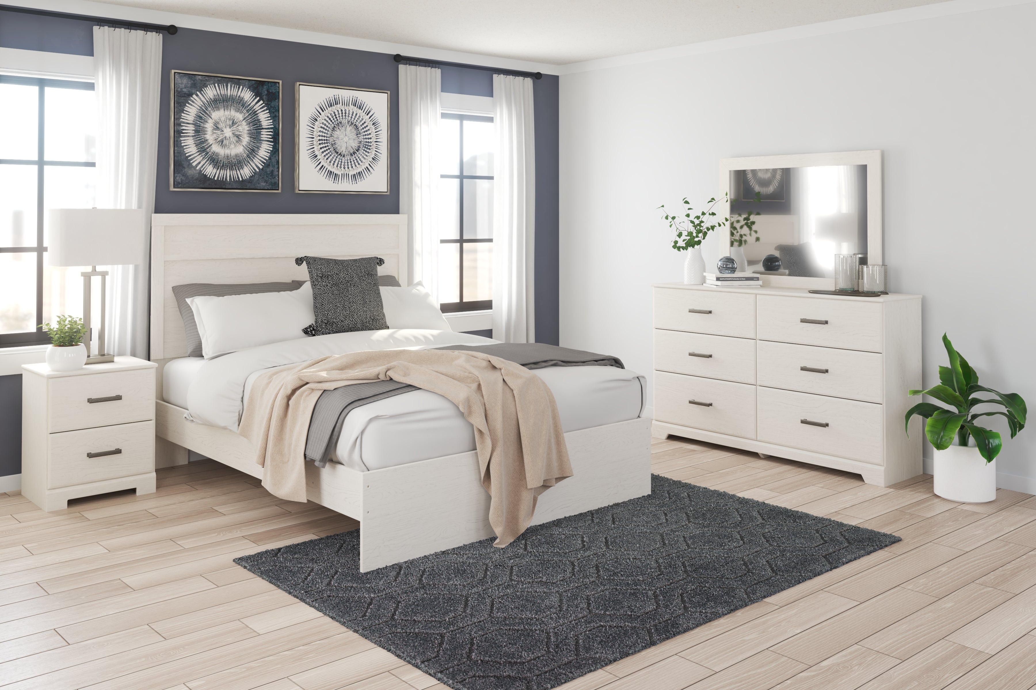 Floridian Furniture - Ashley Furniture - Stelsie Bedroom - Queen Panel Bed / White - B2588B2