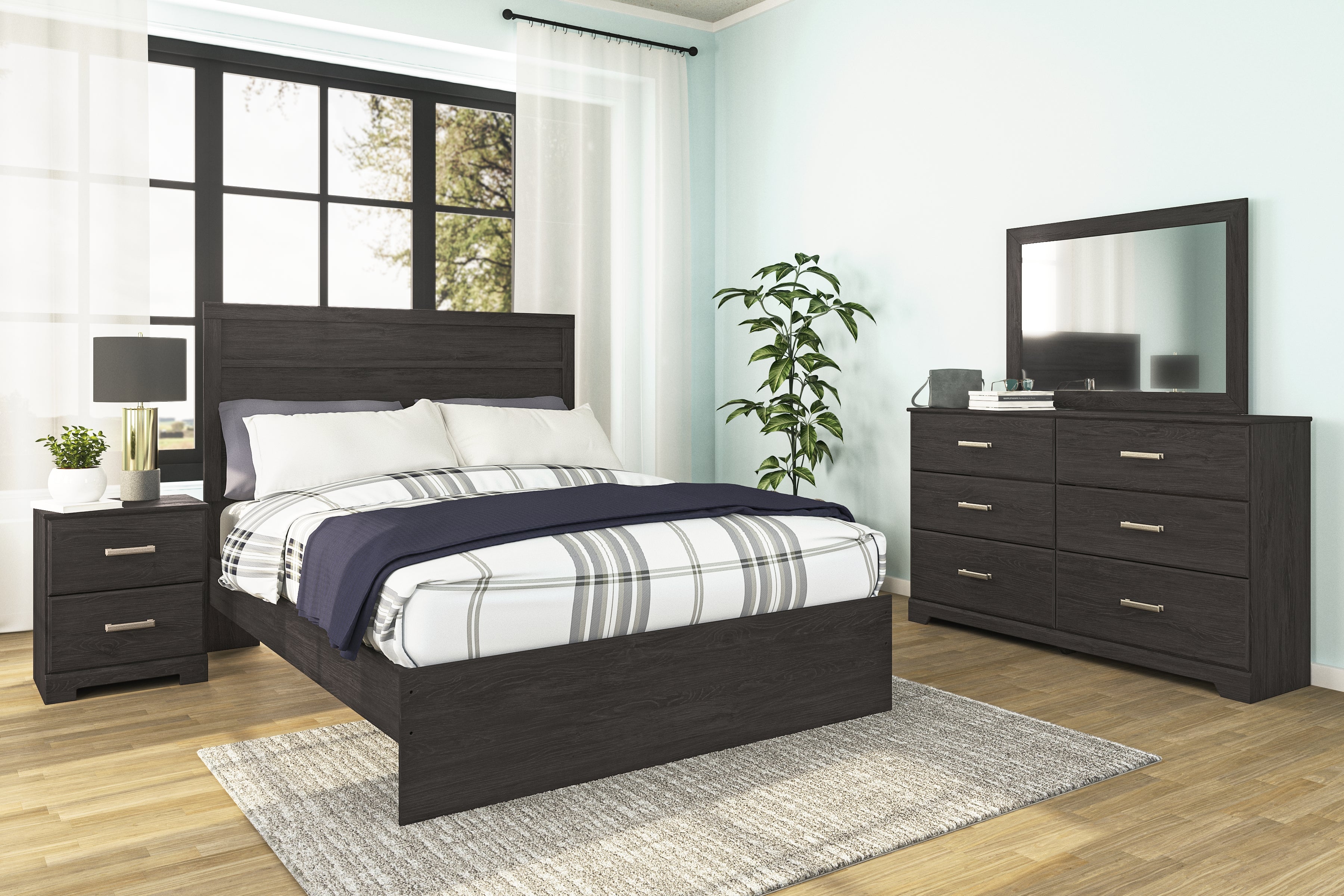 Floridian Furniture - Ashley Furniture - Belachime Bedroom - Two Drawer Night Stand / Charcoal - B2589-92