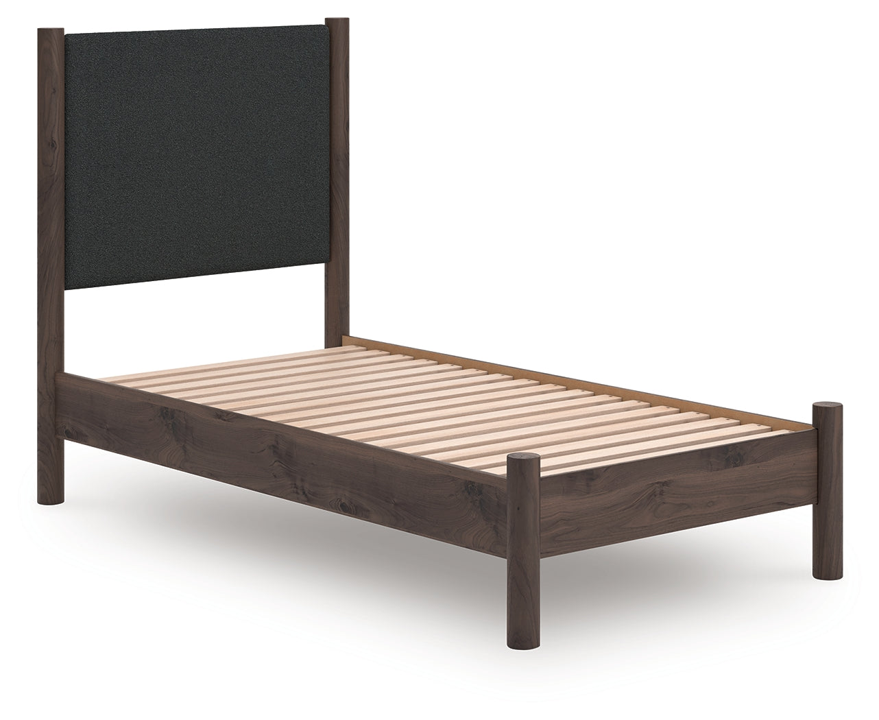 Floridian Furniture - Ashley Furniture - Pamytta Bedroom - Twin Upholstered Panel Platform Bed / Brown - PCB2614B8