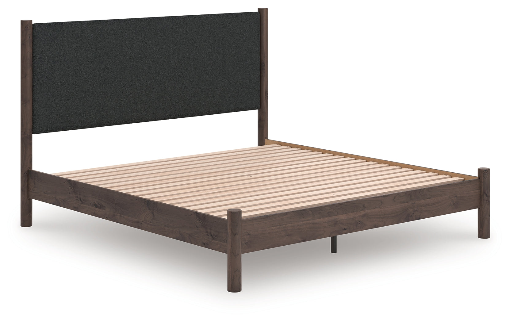Floridian Furniture - Ashley Furniture - Pamytta Bedroom - King Upholstered Panel Platform Bed / Brown - PCB2614B28