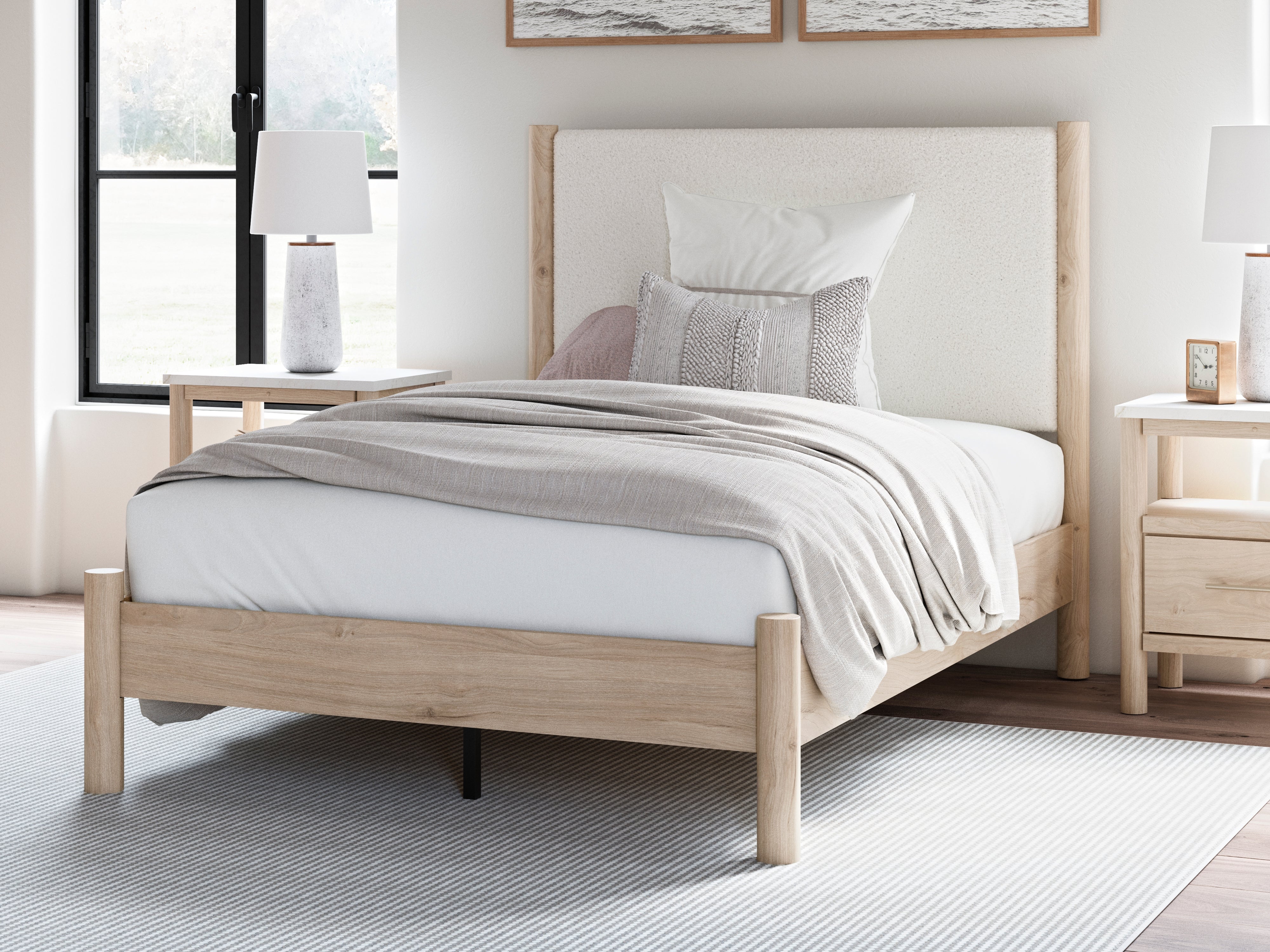 Floridian Furniture - Ashley Furniture - Cadmori Bedroom - Full Upholstered Panel Bed / Two-tone - B2615B8