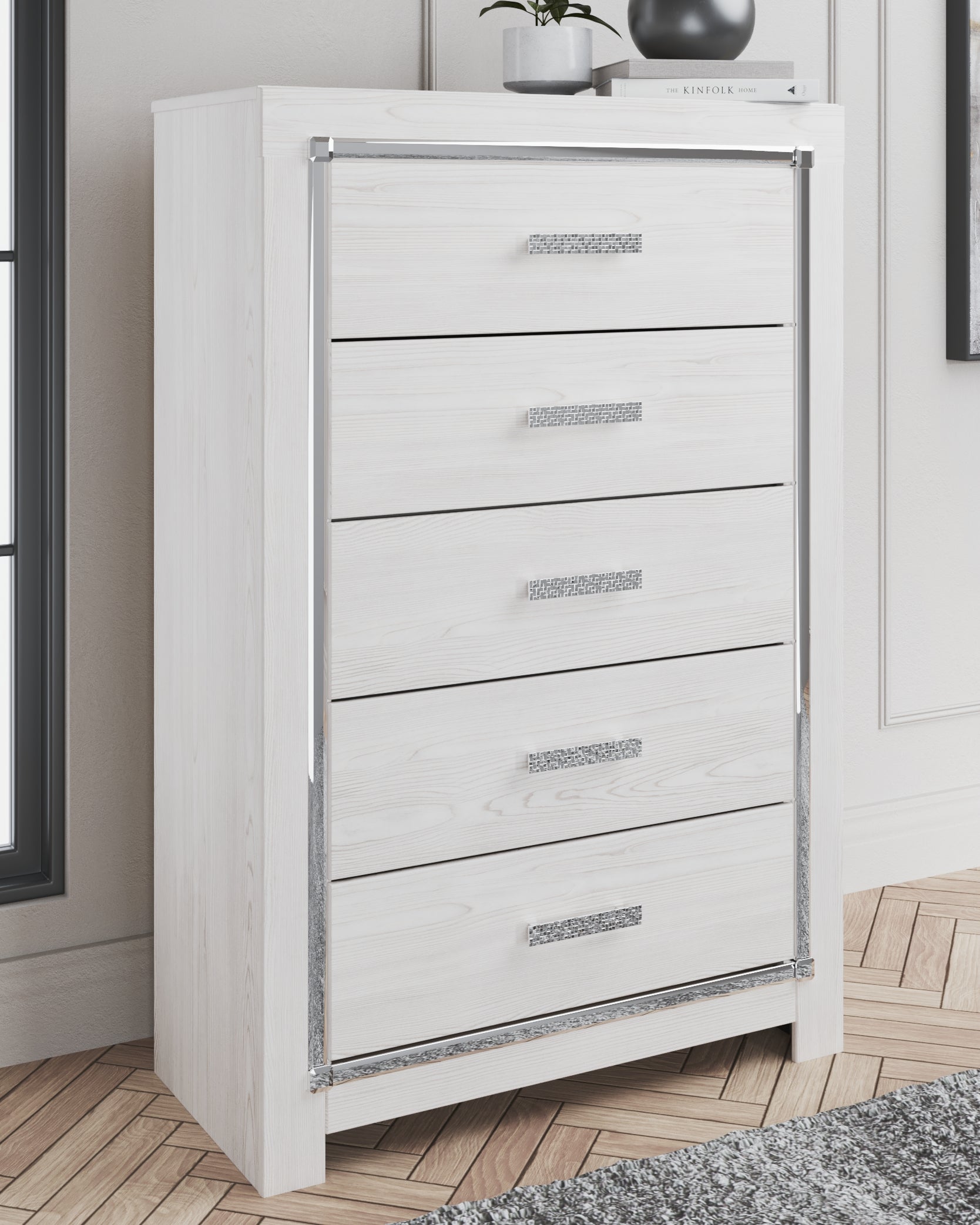 Floridian Furniture - Ashley Furniture - Altyra Bedroom - Five Drawer Chest / White - B2640-46