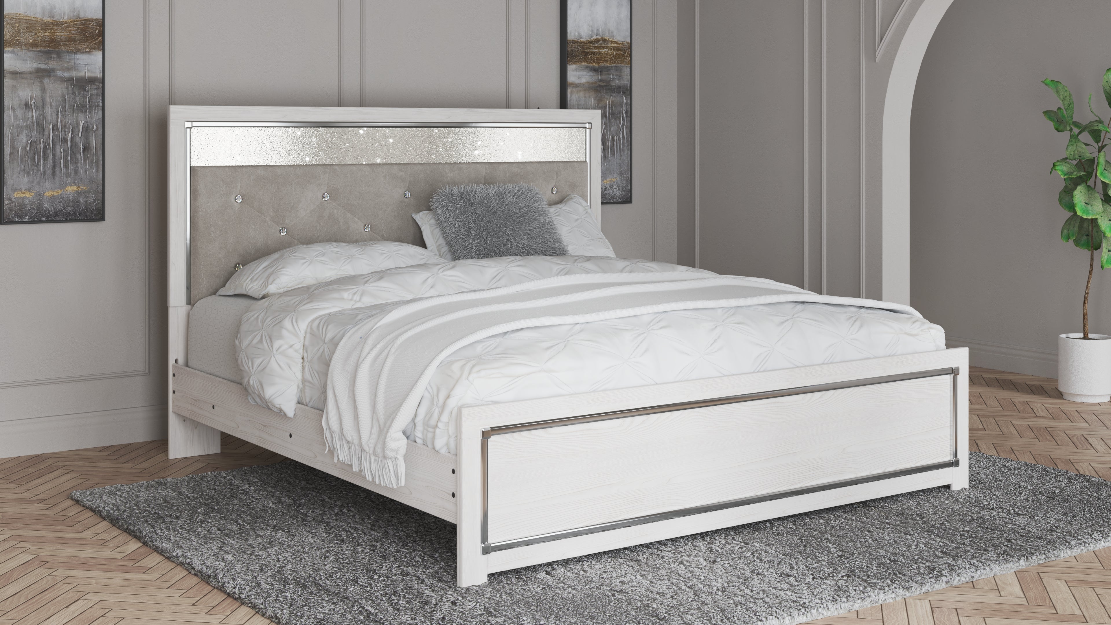 Floridian Furniture - Ashley Furniture - Altyra Bedroom - King Panel Bed / White - B2640B3
