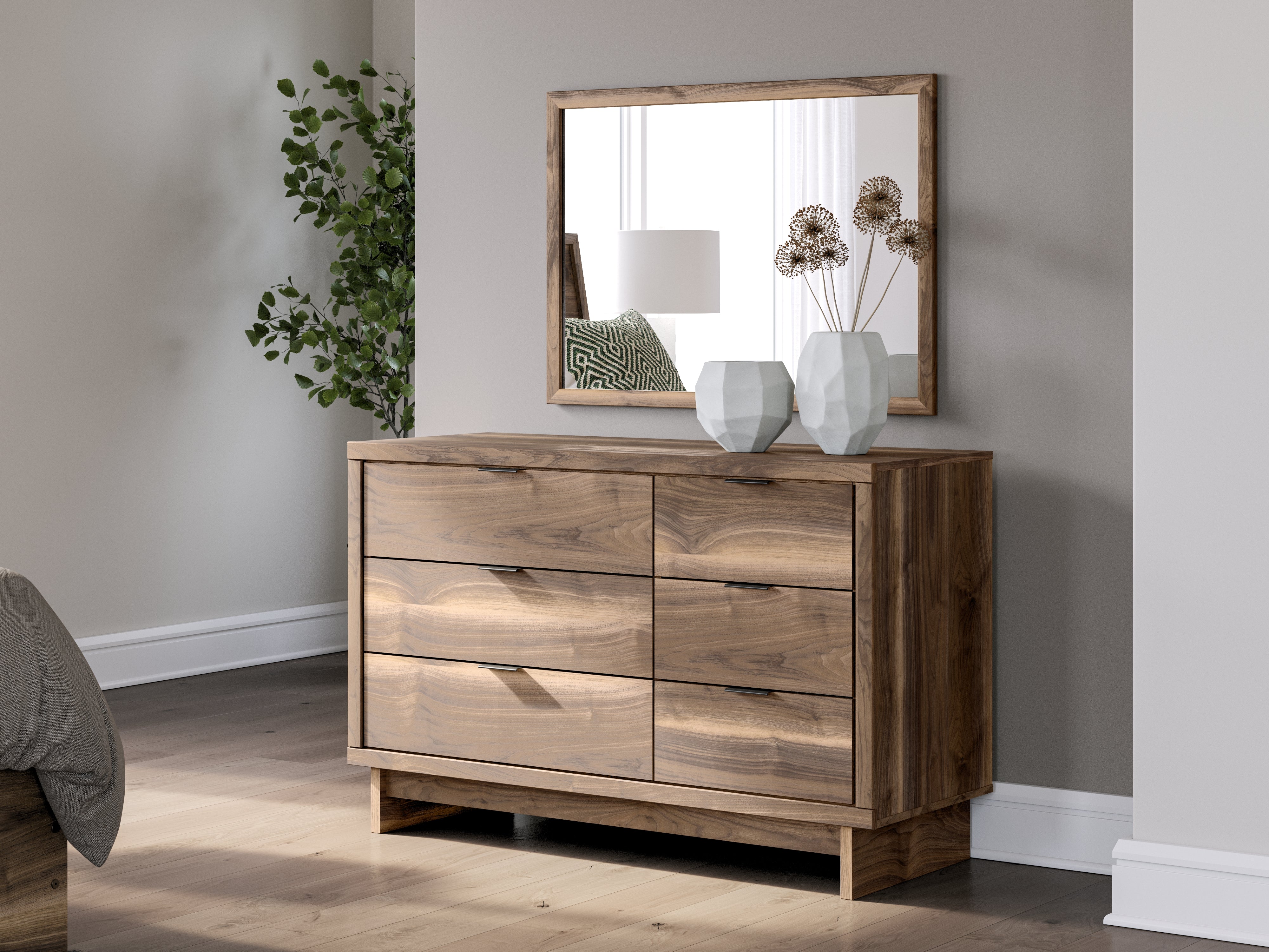 Floridian Furniture - Ashley Furniture - Chirason Bedroom - Dresser and Mirror / Brown - PCB3367B20