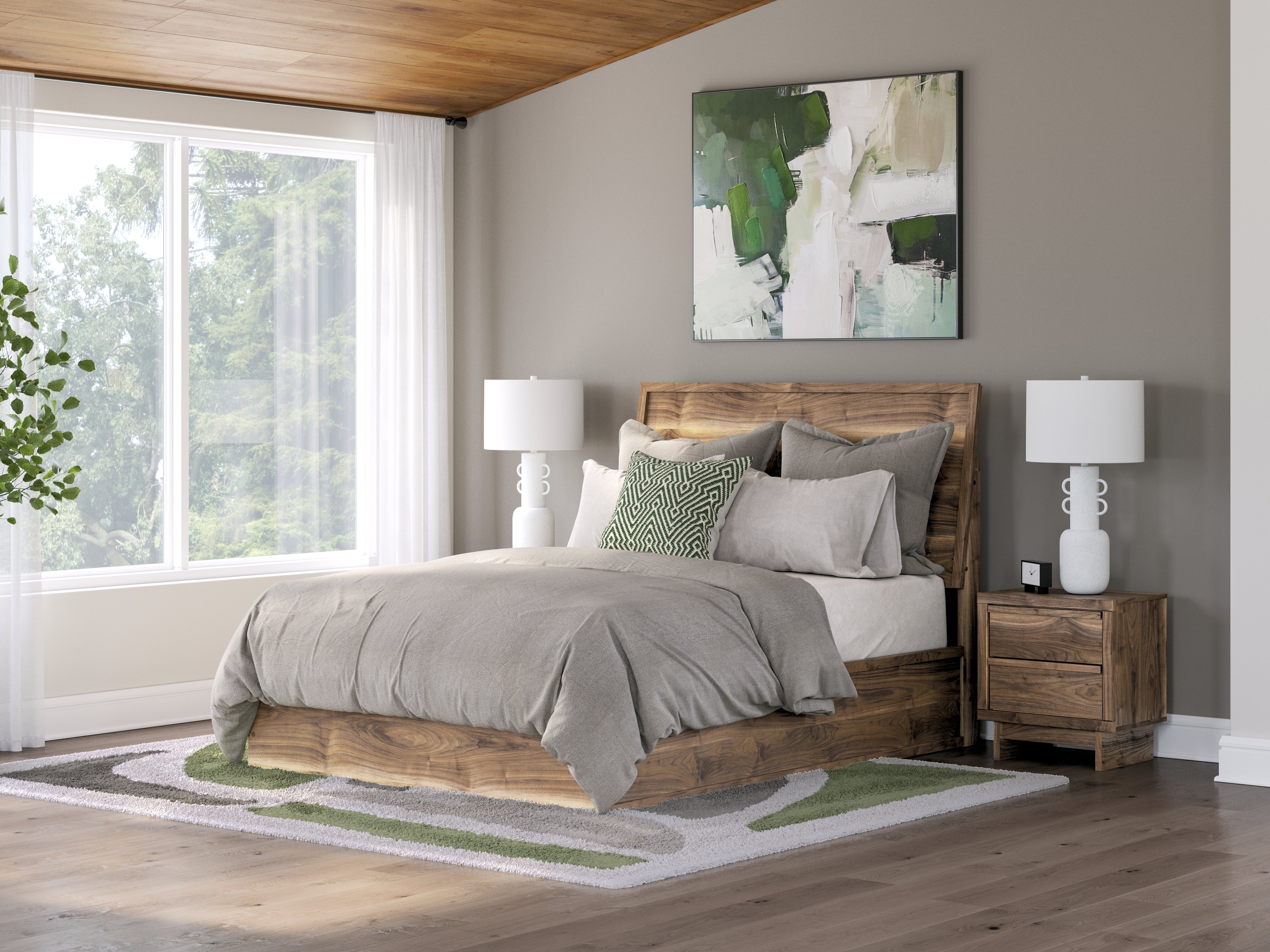 Floridian Furniture - Ashley Furniture - Chirason Bedroom - Queen Panel Bed / Brown - PCB3367B2