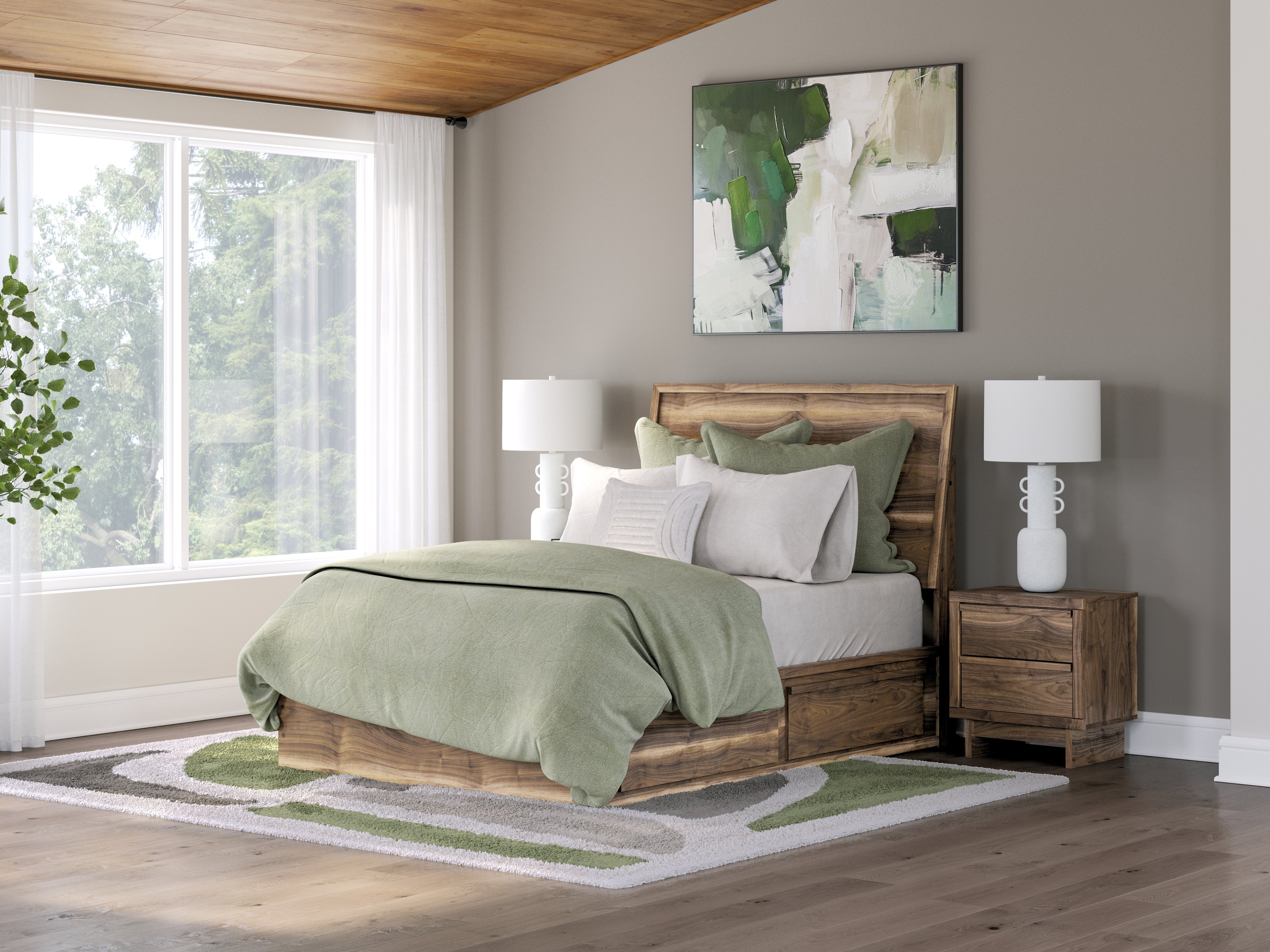 Floridian Furniture - Ashley Furniture - Chirason Bedroom - Full Panel Bed with Storage / Brown - PCB3367B28