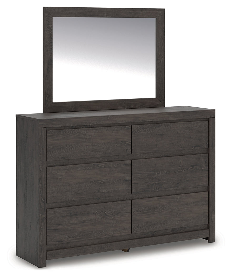 Floridian Furniture - Ashley Furniture - Fraluna Bedroom - Dresser and Mirror / Charcoal - PCB3370B1