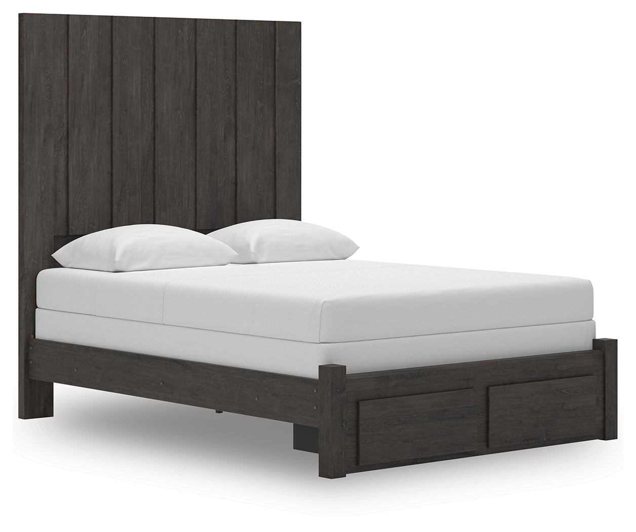 Floridian Furniture - Ashley Furniture - Fraluna Bedroom - Queen Panel Storage Bed / Charcoal - PCB3370B4