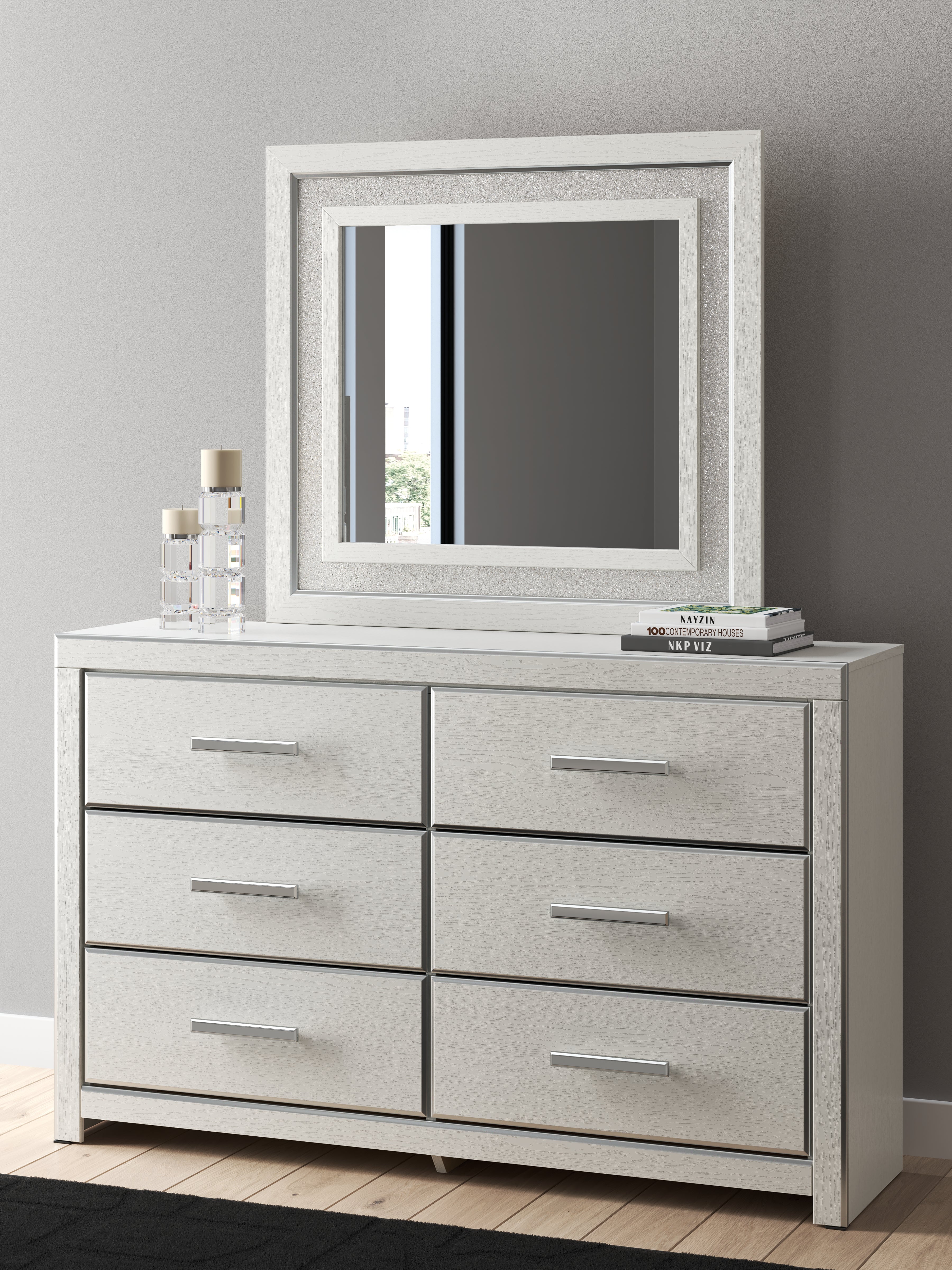 Floridian Furniture - Ashley Furniture - Zuraleus Bedroom - Dresser and Mirror / White - PCB3381B1