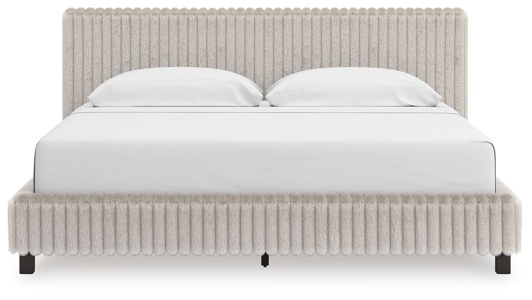 Floridian Furniture - Ashley Furniture - Zuraleus Bedroom - King Upholstered Bed / White - PCB3381B13