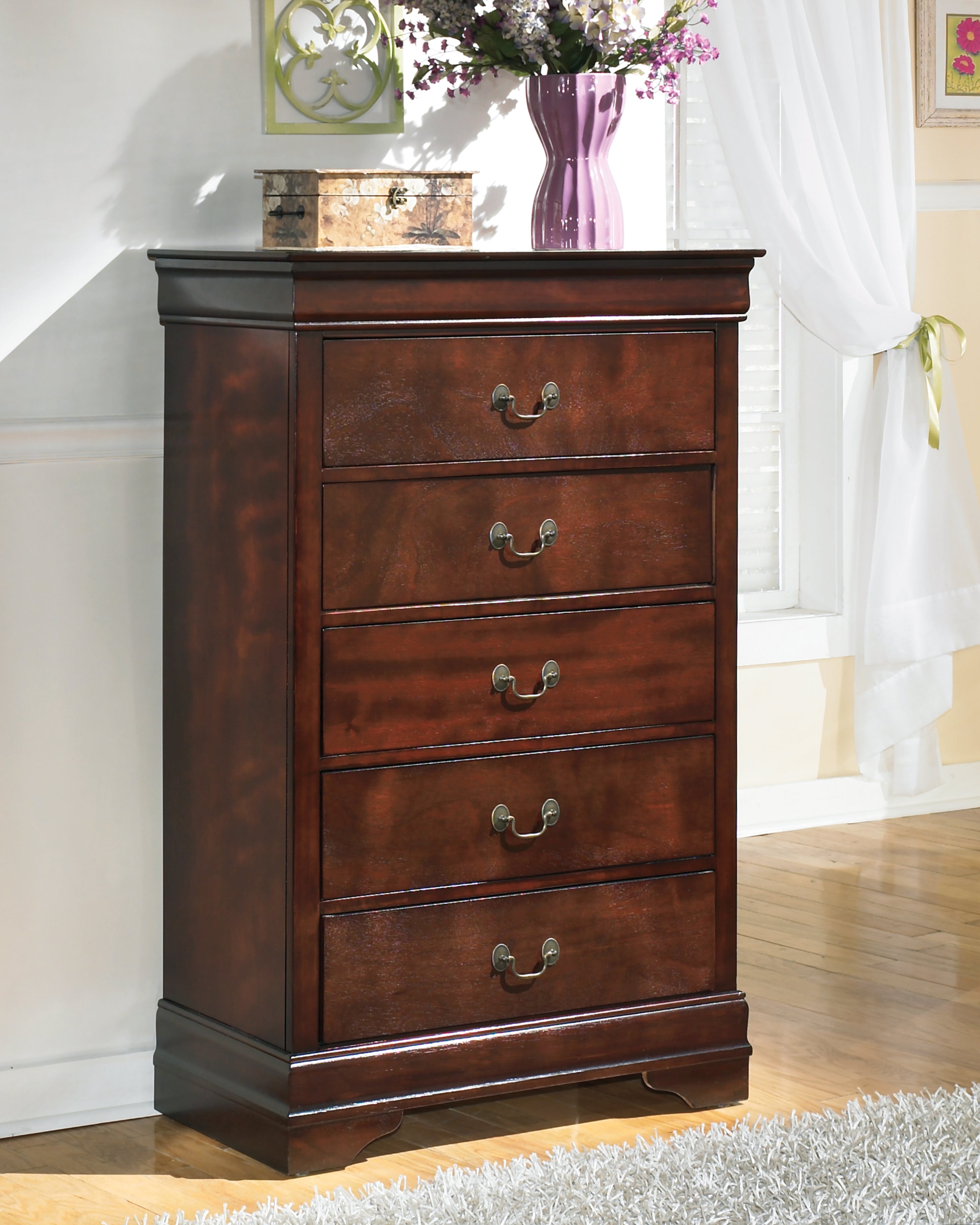 Floridian Furniture - Ashley Furniture - Alisdair Bedroom - Chest / Reddish Brown - B376-46
