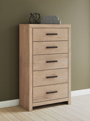 Floridian Furniture - Ashley Furniture - Sanginlane Bedroom - Twin Panel Bed / Tan - B3787B2