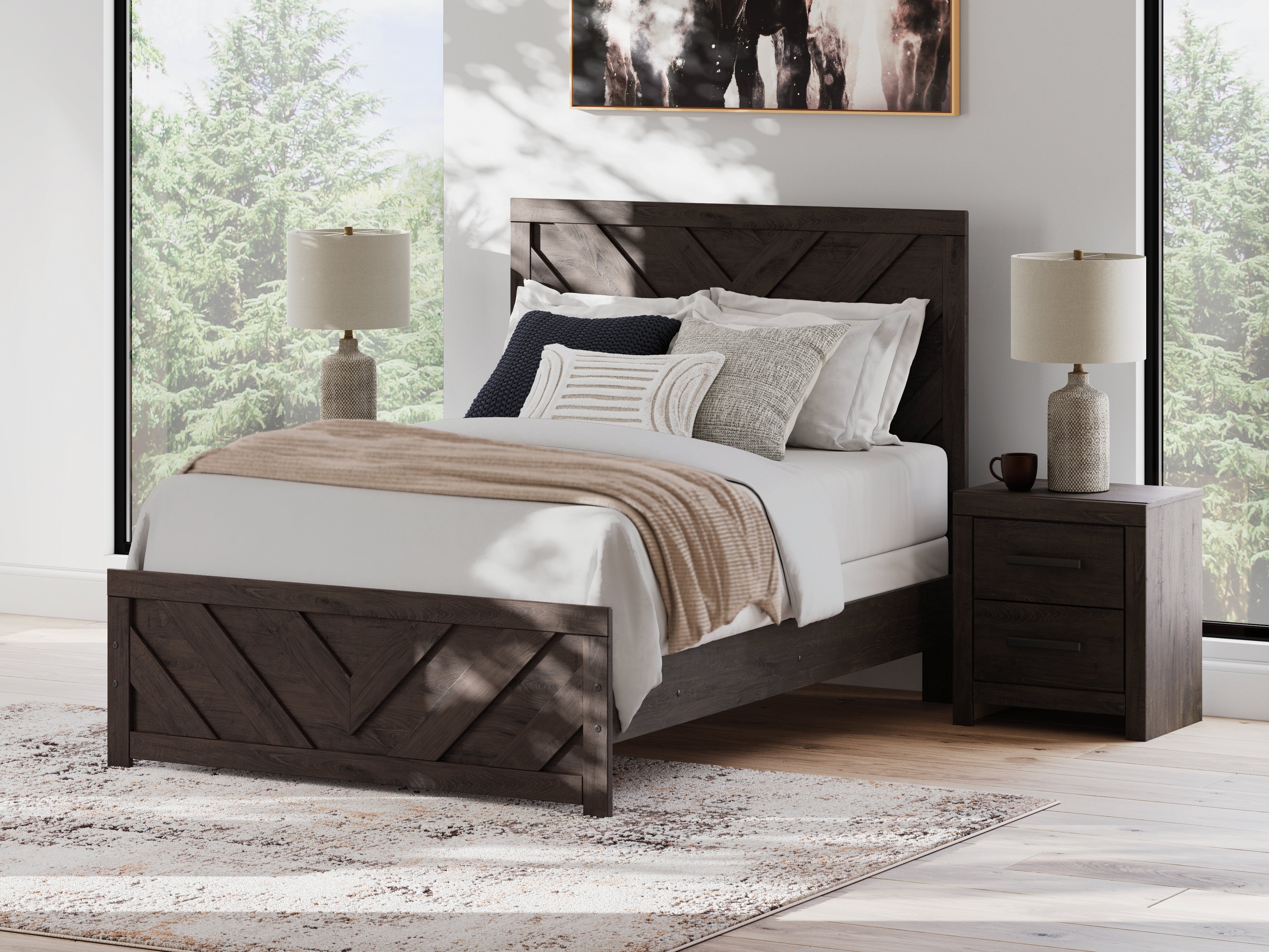 Floridian Furniture - Ashley Furniture - Prendonea Bedroom - Full Panel Bed / Charcoal - B3789B3