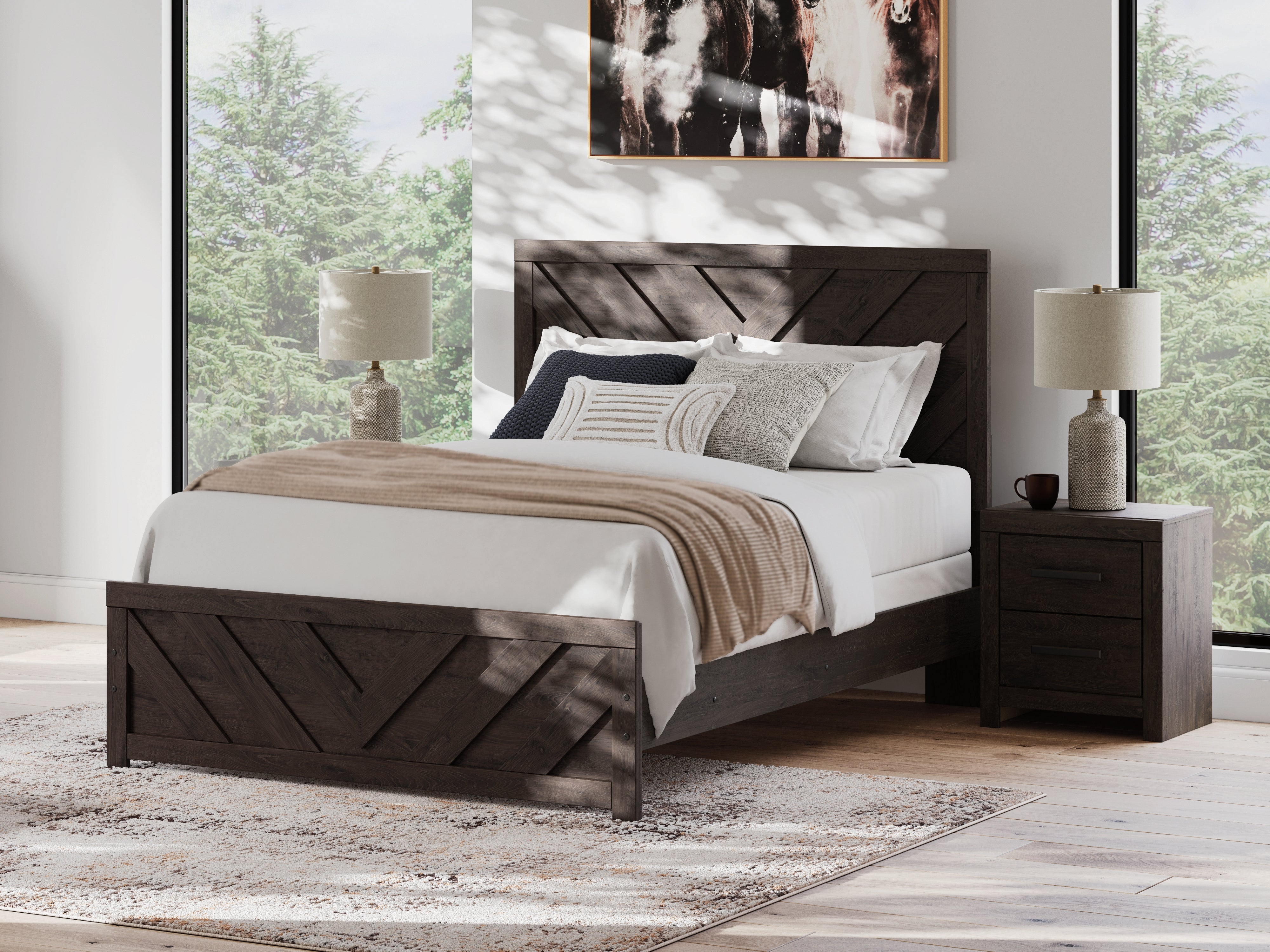Floridian Furniture - Ashley Furniture - Prendonea Bedroom - Queen Panel Bed / Charcoal - B3789B4
